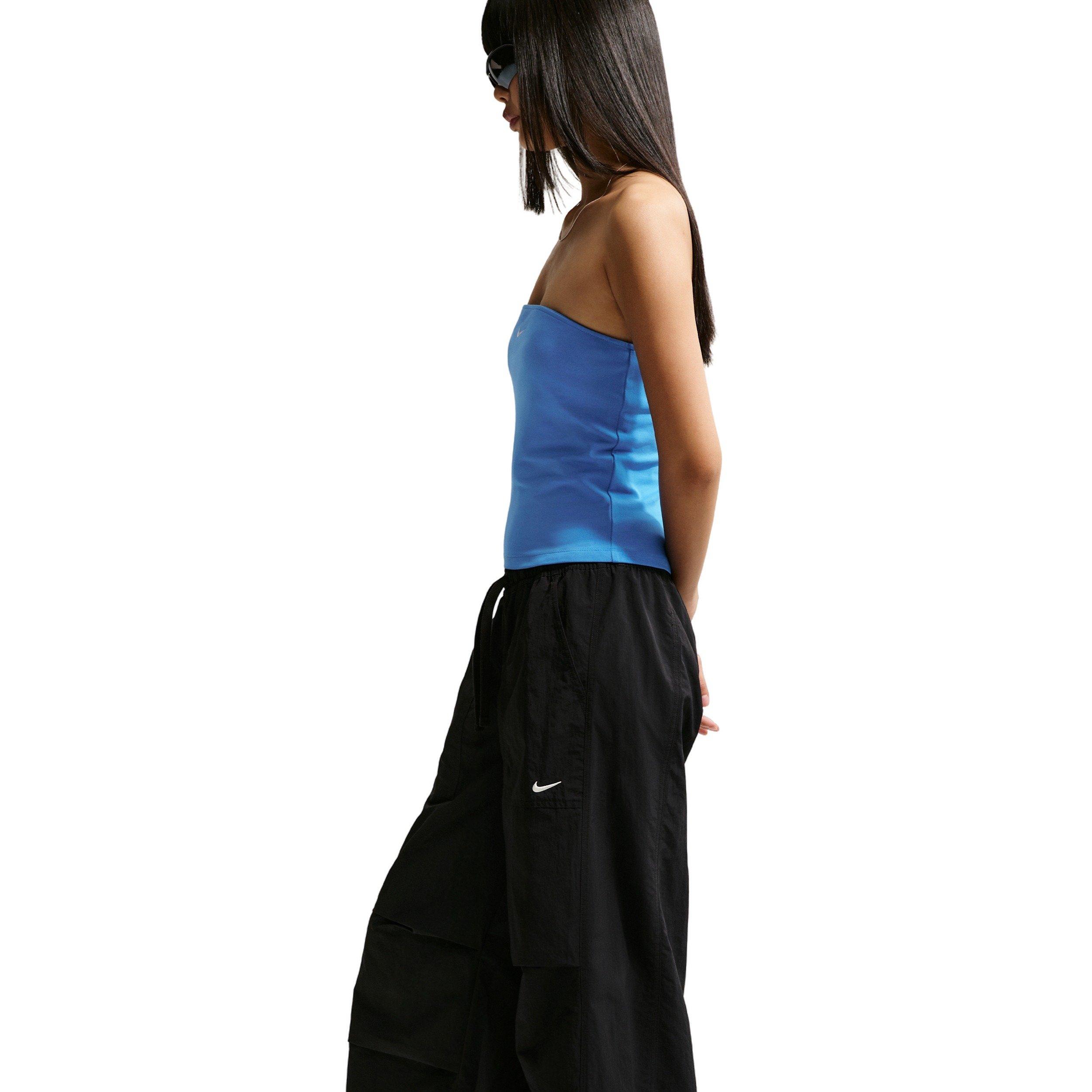 Nike Women's Sportswear Loose Mid-Rise Structured Pants - BLACK/OFF-WHITE Thumbnail View 5