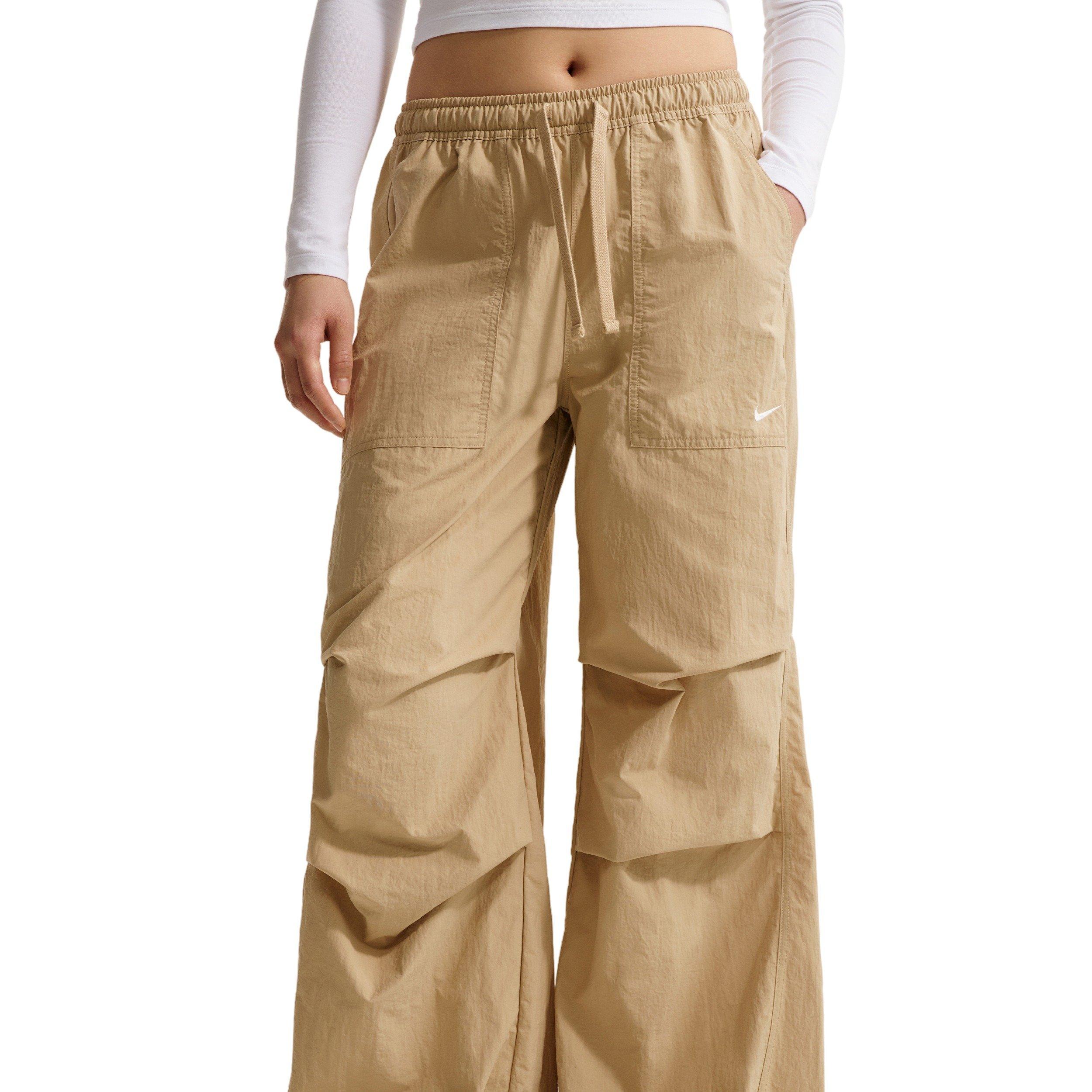 Nike Women's Sportswear Loose Mid-Rise Structured Pants - BEIGE Thumbnail View 3