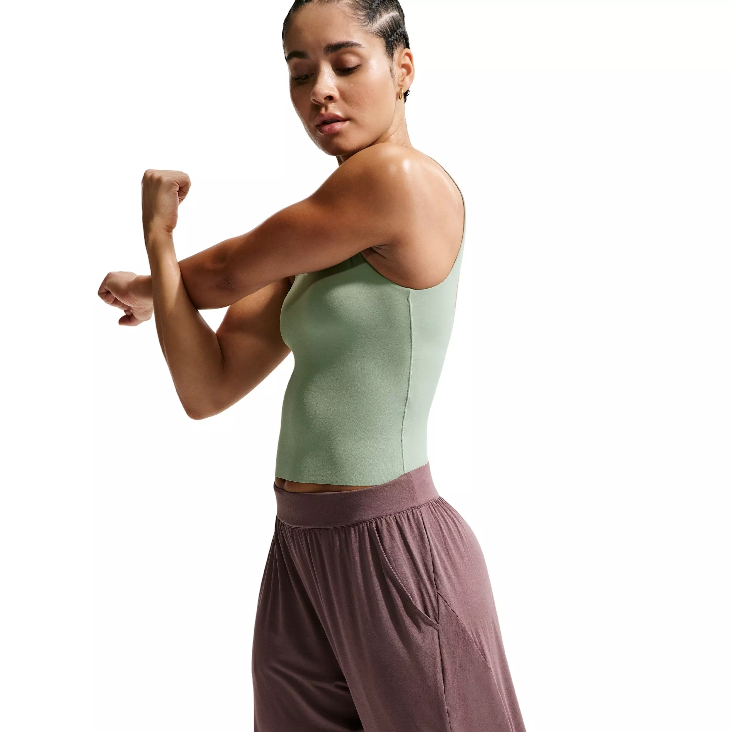 Nike Women's Zenvy Loose Mid-Rise Pants - PURPLE/WHITE