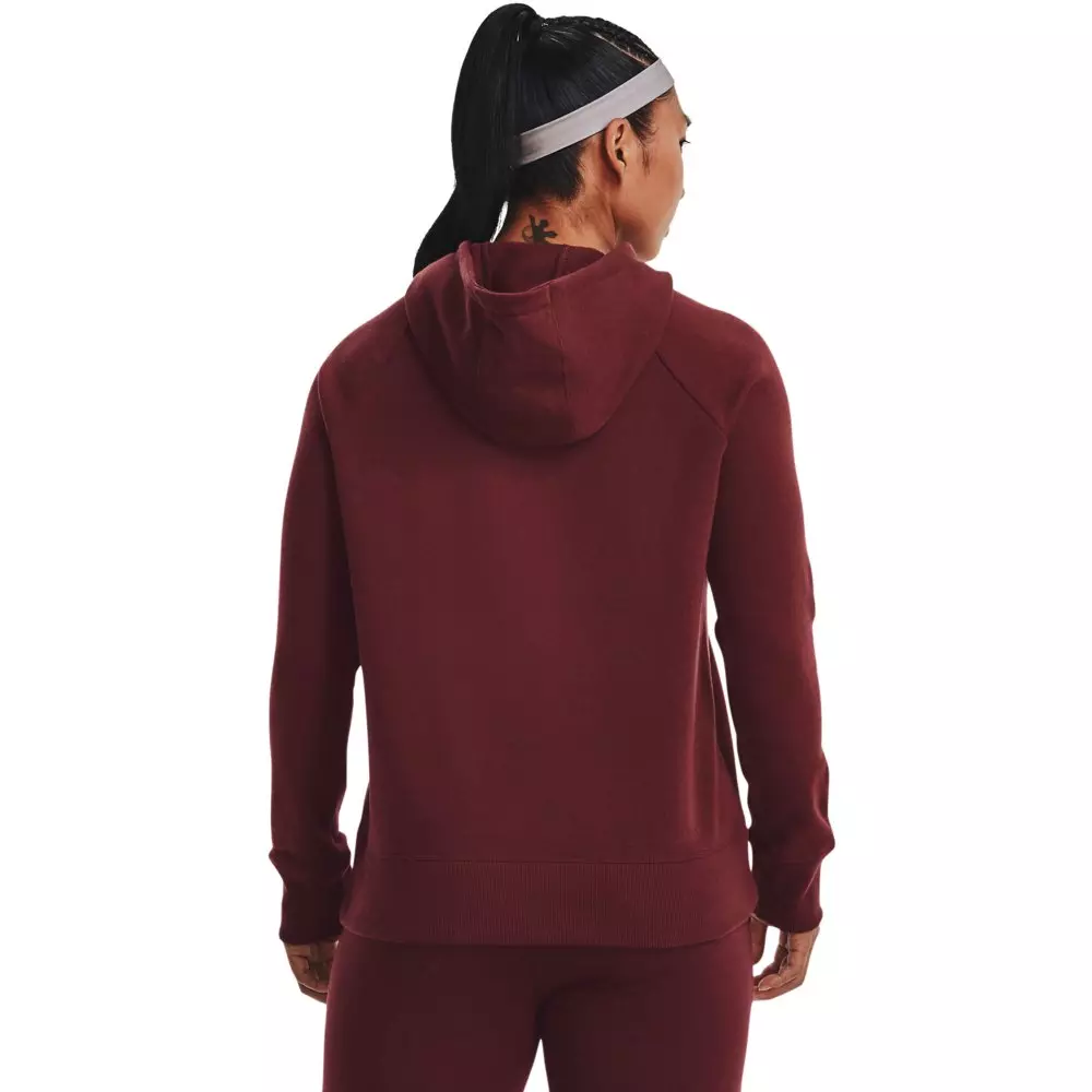 Under Armour Women's Rival Fleece Logo Pullover - BRICK