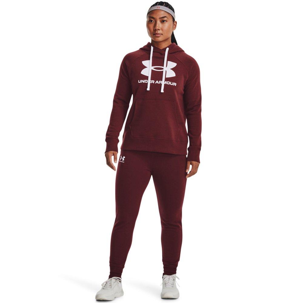 Under Armour Women's Rival Fleece Logo Pullover - BRICK Thumbnail View 3