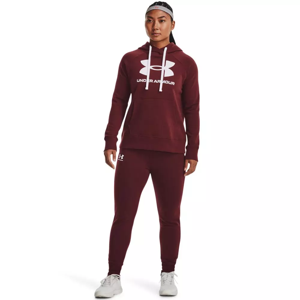 Under Armour Women's Rival Fleece Logo Pullover - BRICK