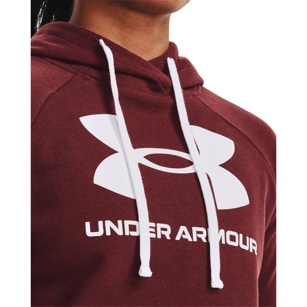 Under Armour Women's Rival Fleece Logo Pullover - BRICK Thumbnail View 4
