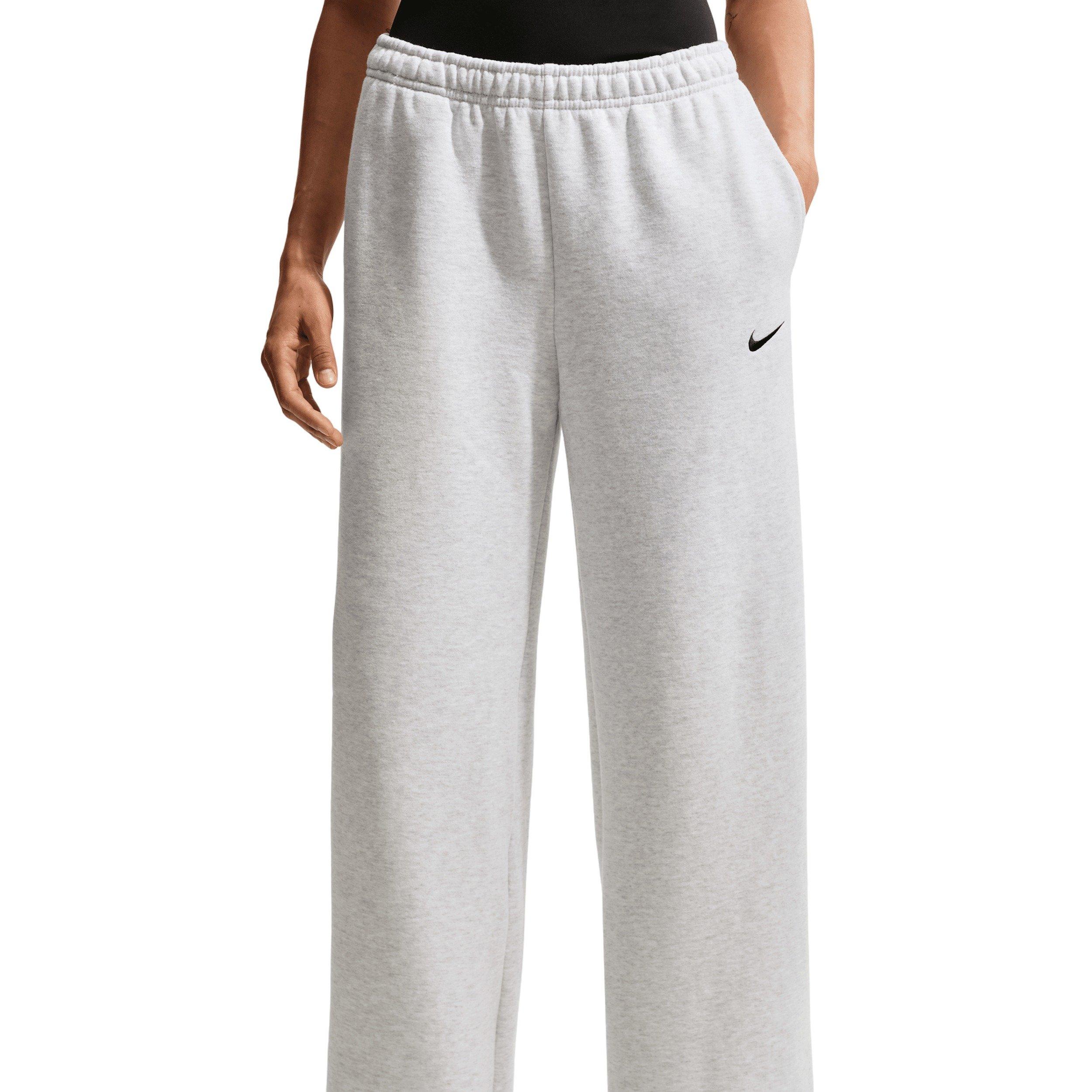 Nike Women's Studio Fleece Med-Weight Mid-Rise Wide-Leg Pants - BROWN/BLACK Thumbnail View 3