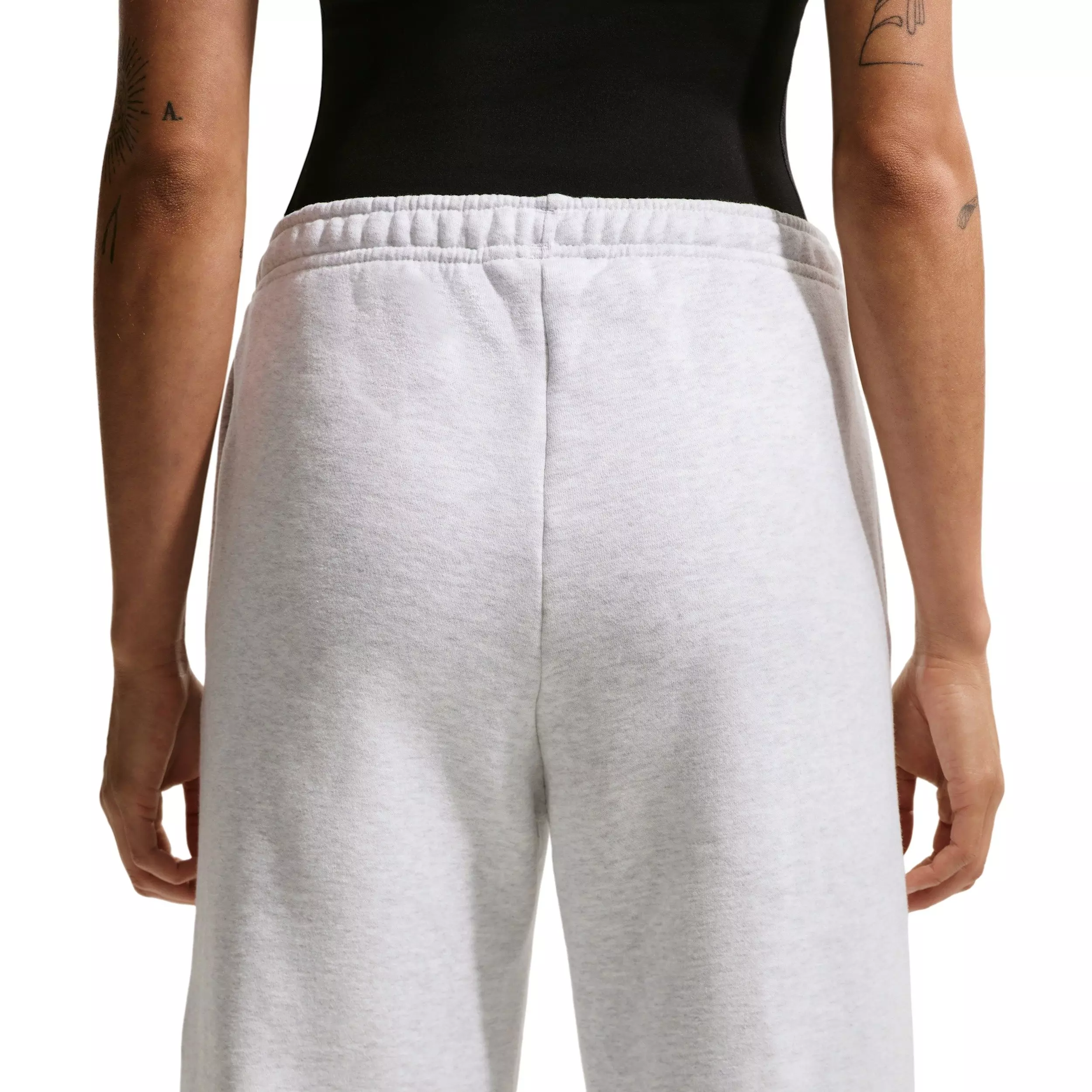 Nike Women's Studio Fleece Med-Weight Mid-Rise Wide-Leg Pants - BROWN/BLACK