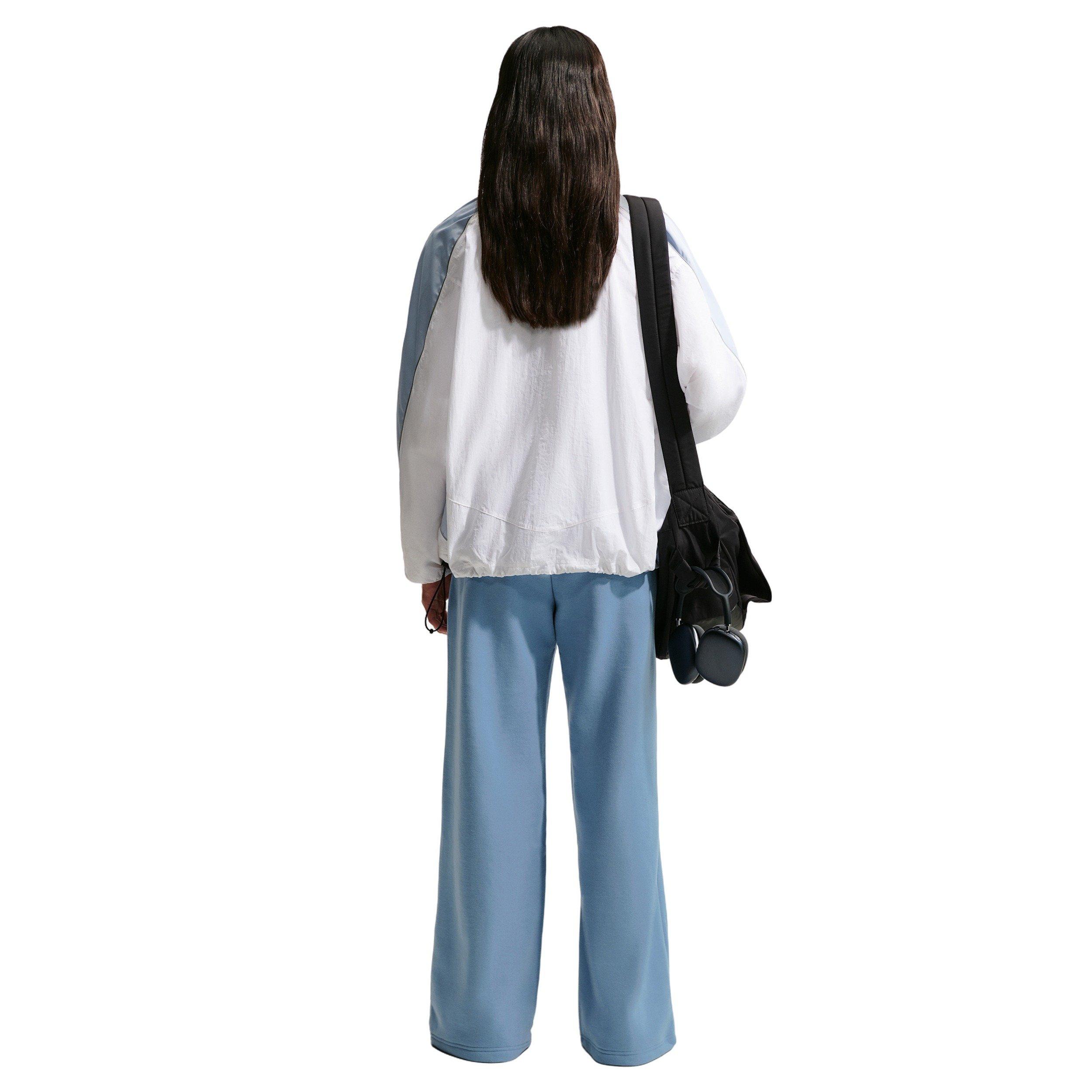 Nike Women's Studio Fleece Med-Weight Mid-Rise Wide-Leg Pants - BLUE Thumbnail View 2