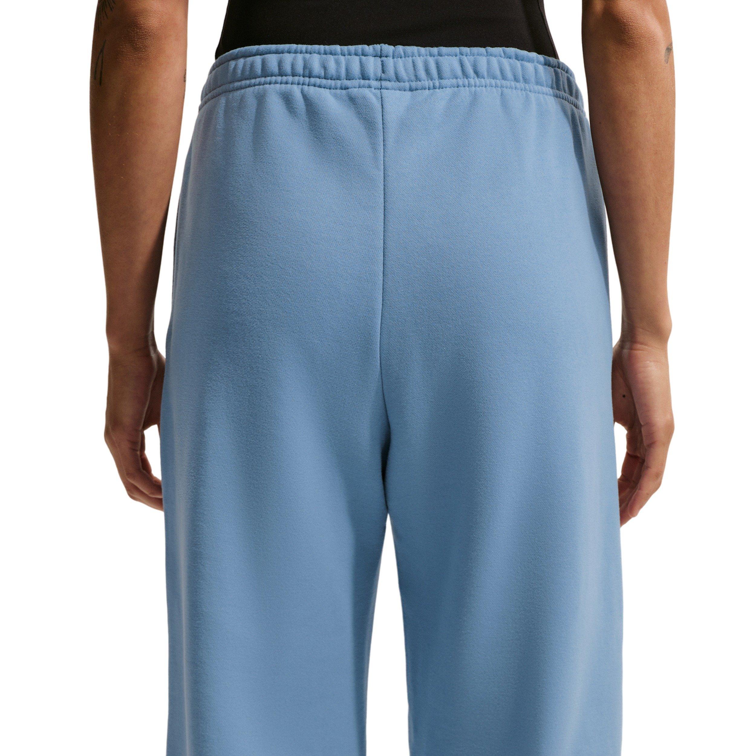 Nike Women's Studio Fleece Med-Weight Mid-Rise Wide-Leg Pants - BLUE Thumbnail View 4