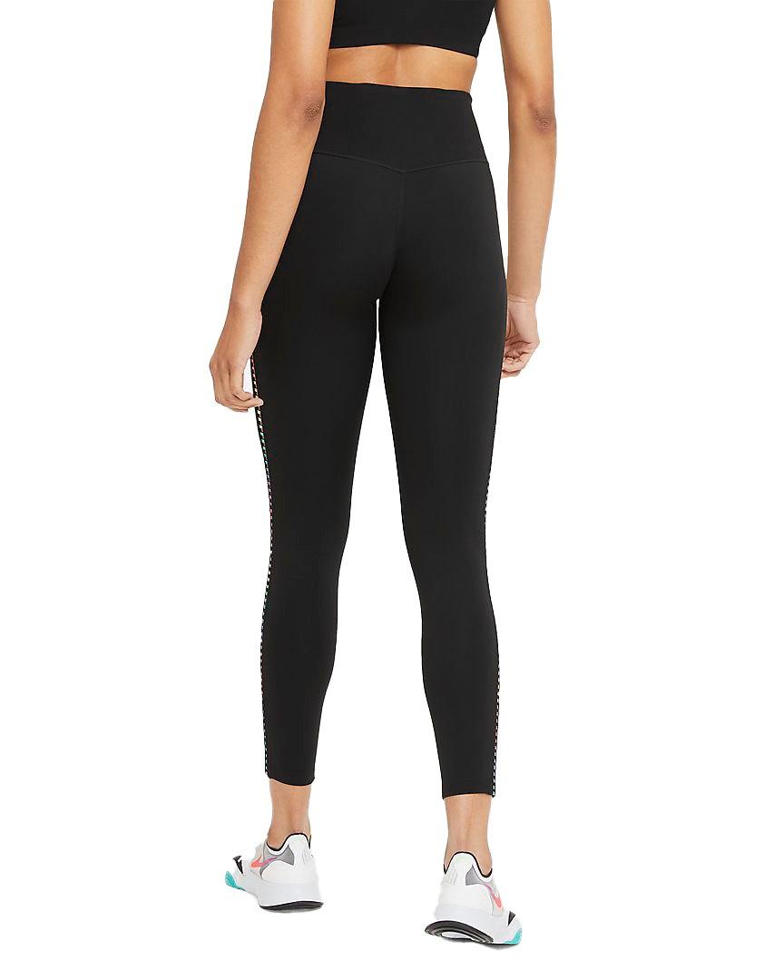 Nike Women's One Rainbow Ladder 7/8 Leggings - BLACK Thumbnail View 3