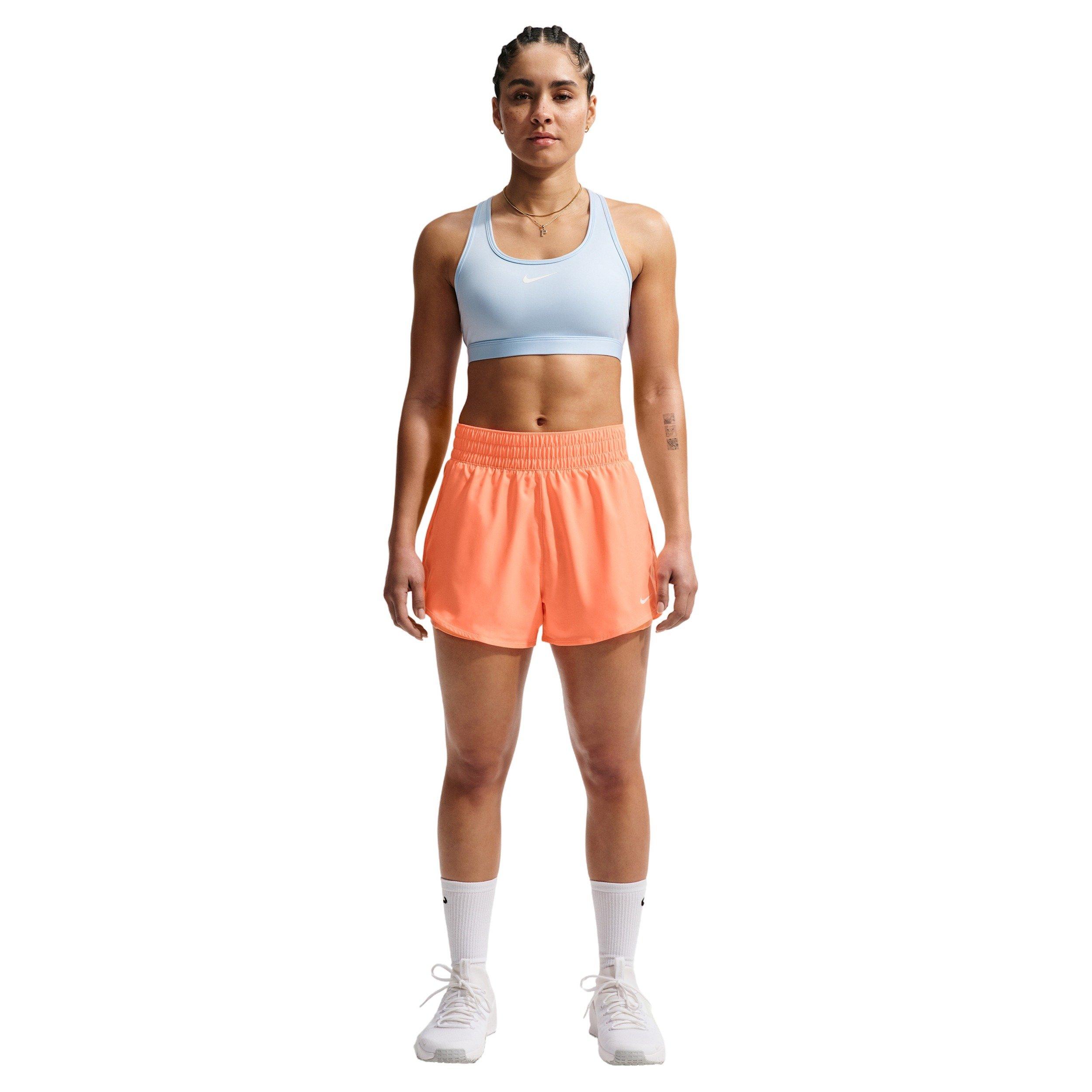 Nike Women's Swoosh Medium-Support Padded Sports Bra - LIGHT BLUE/WHITE Thumbnail View 4
