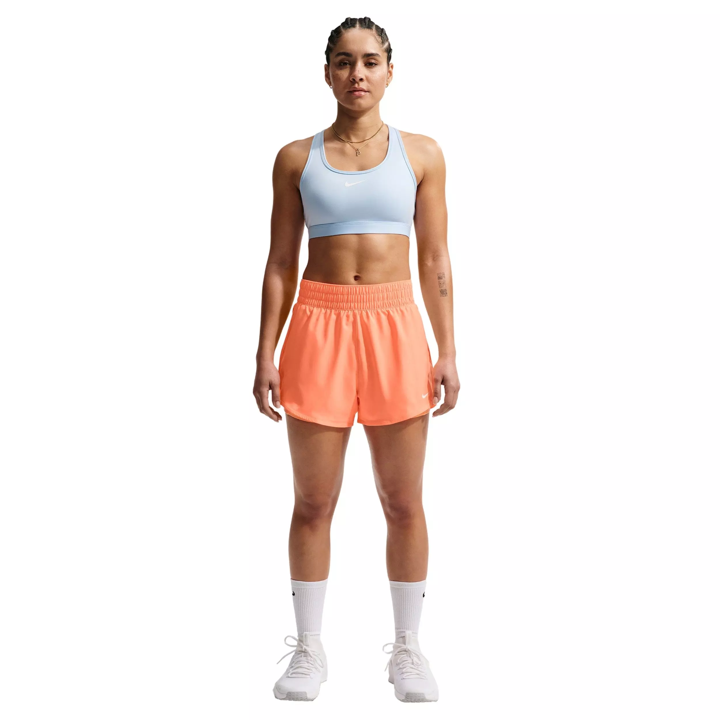 Nike Women's Swoosh Medium-Support Padded Sports Bra - LIGHT BLUE/WHITE