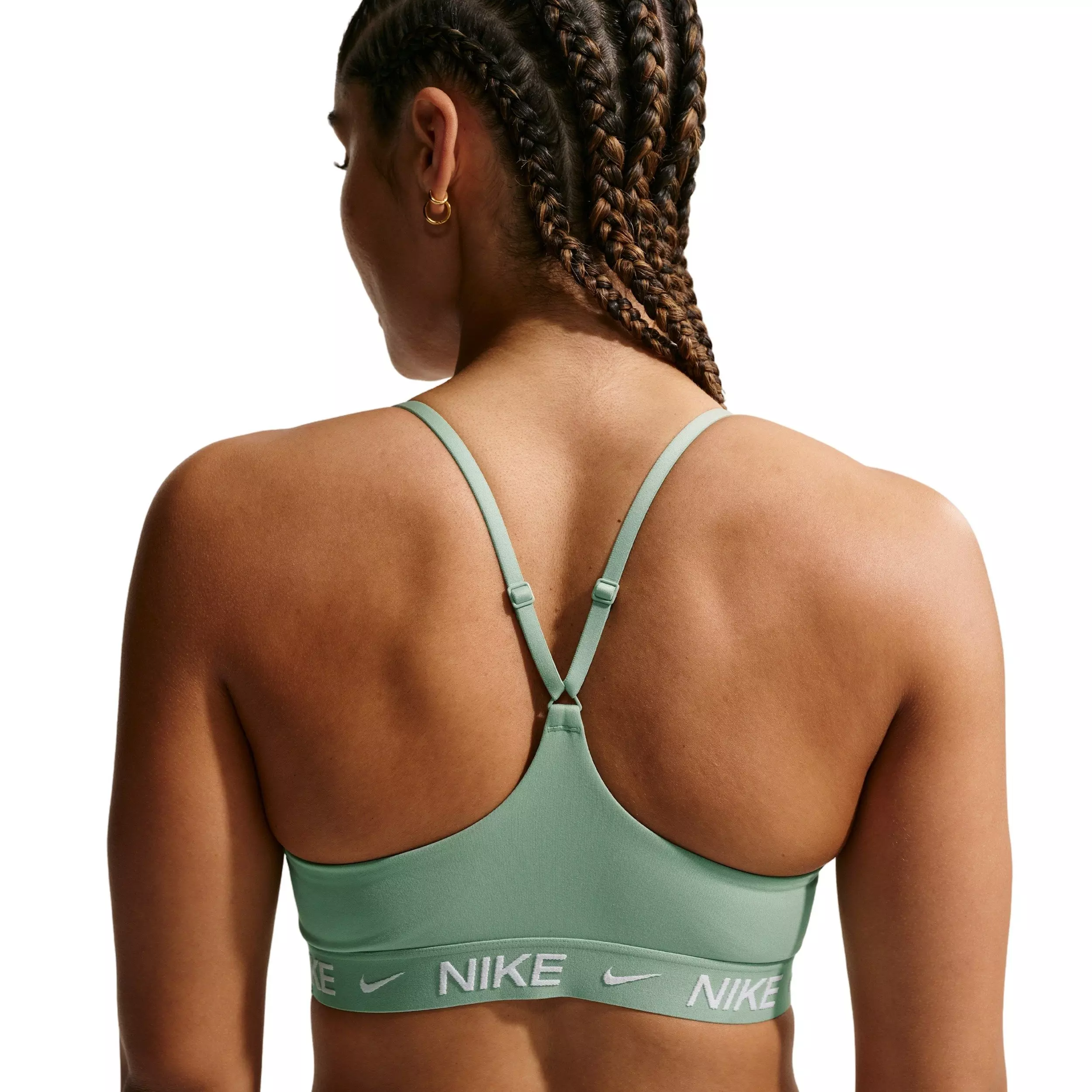Nike Women's Indy Light Support Padded Adjustable Sports Bra  - GREEN