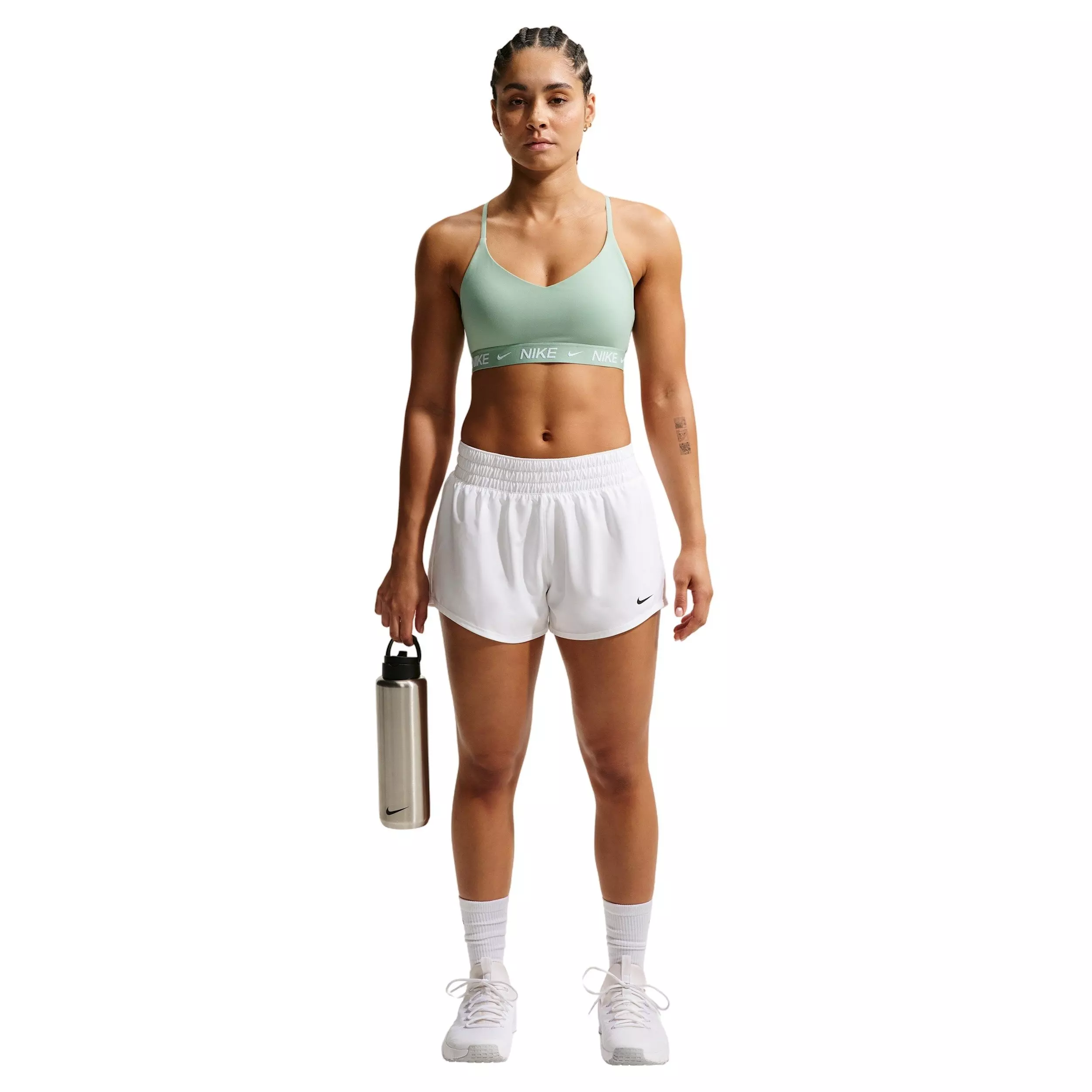 Nike Women's Indy Light Support Padded Adjustable Sports Bra  - GREEN