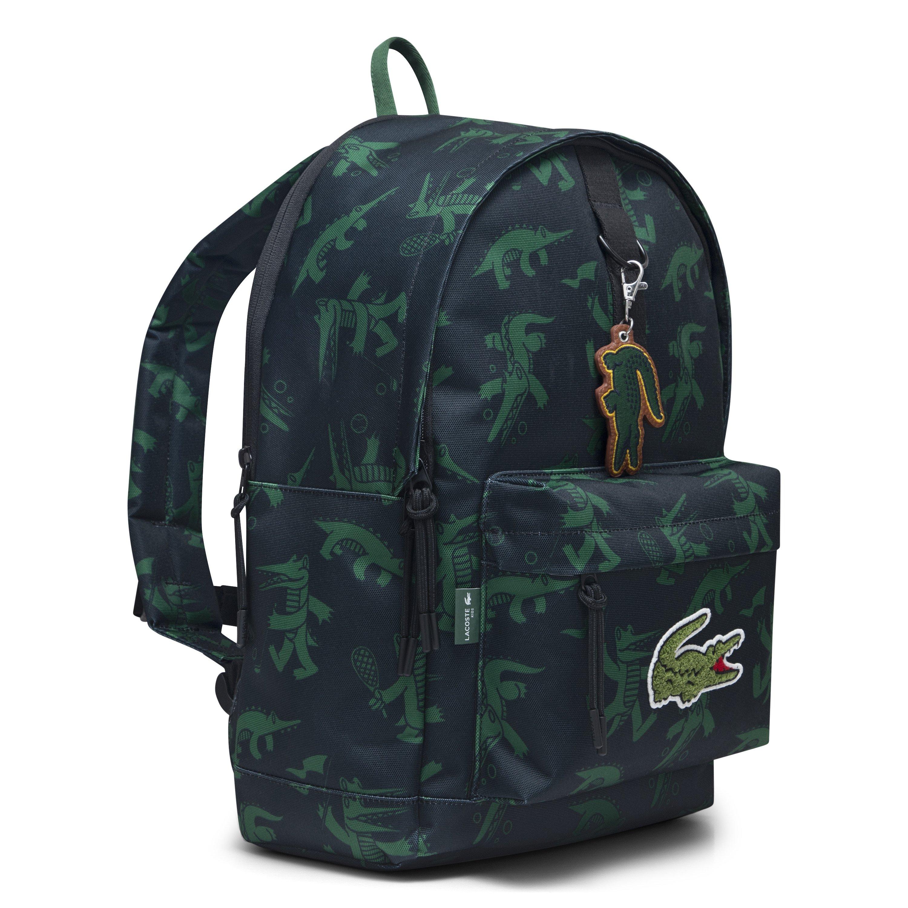 Lacoste Big Kids' Core AOP Print Backpack - Black