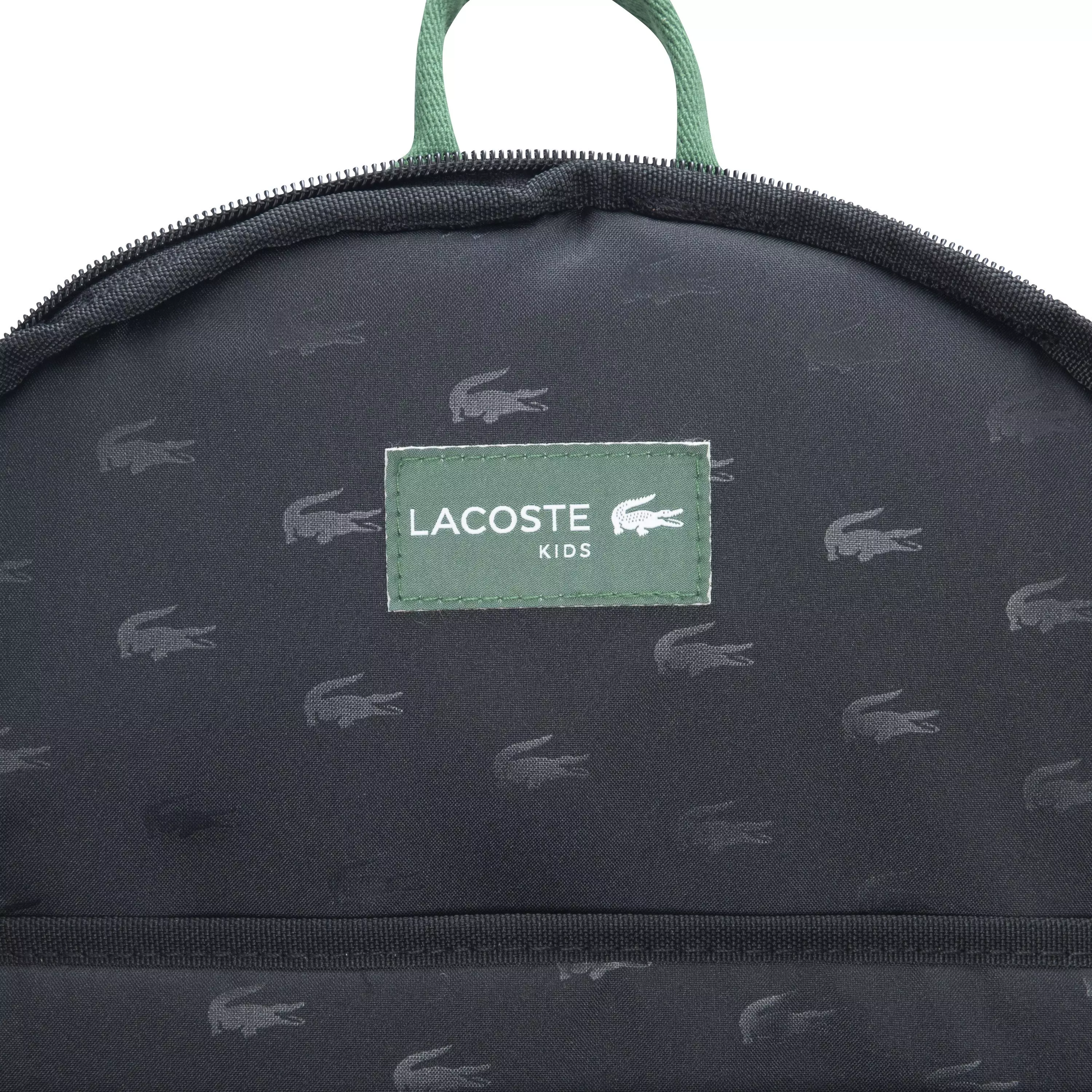 Lacoste Big Kids' Core AOP Print Backpack - Black - BLACK