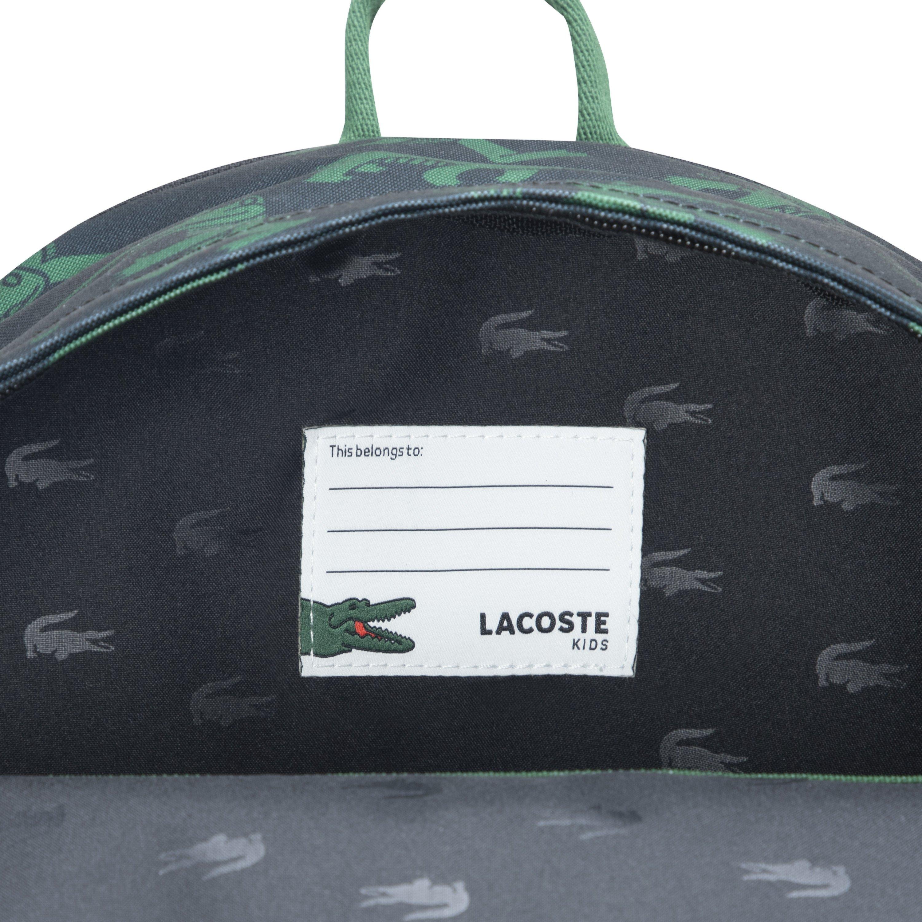 Lacoste Big Kids' Core AOP Print Backpack - Black