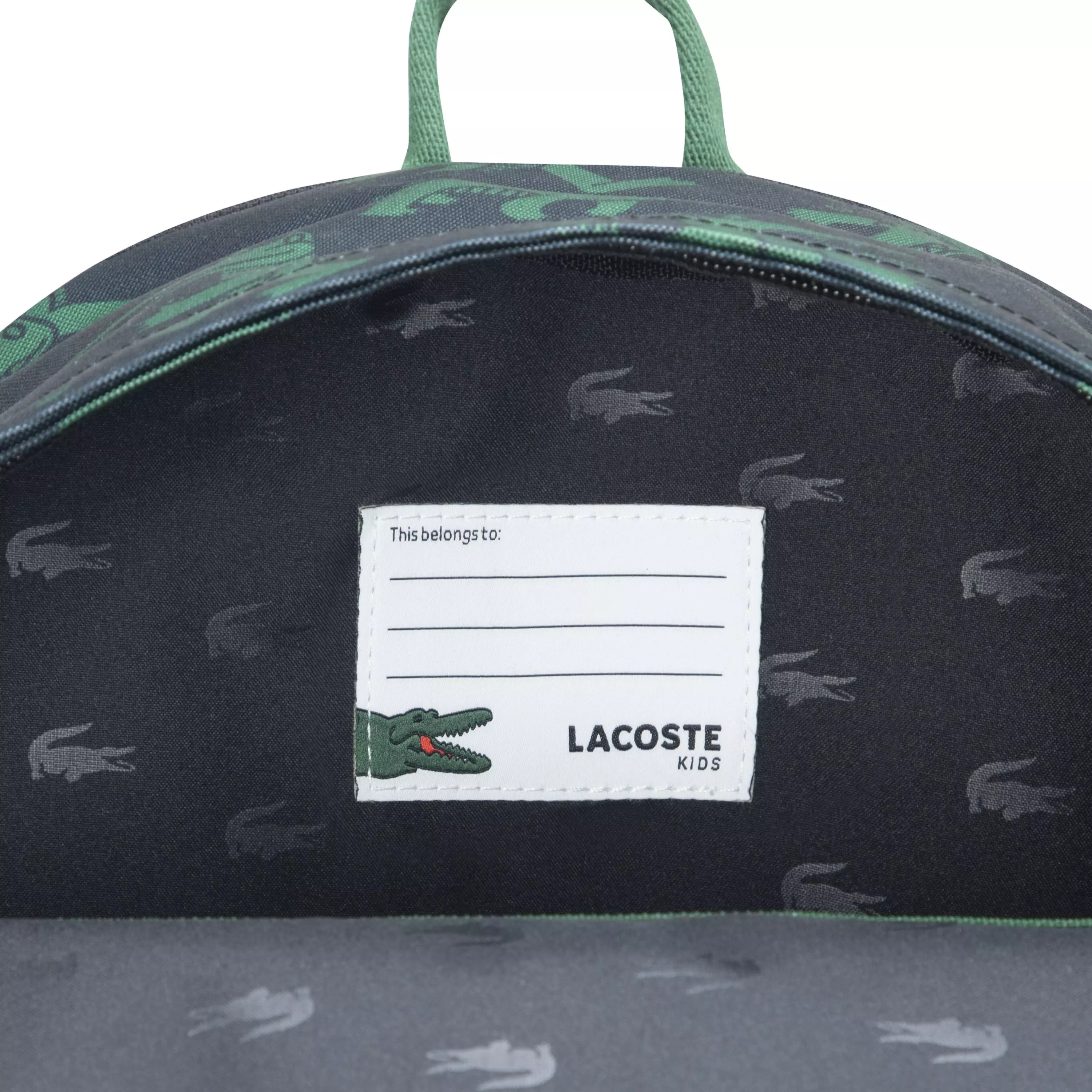 Lacoste Big Kids' Core AOP Print Backpack - Black - BLACK