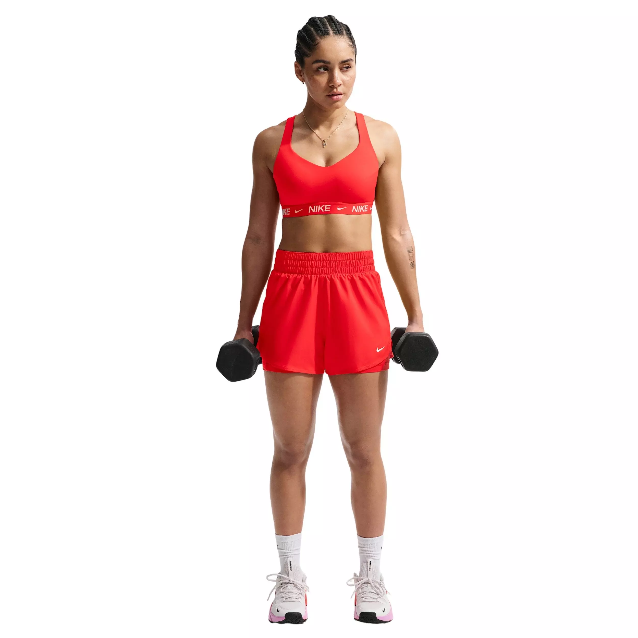 Nike Women's Indy High Support Padded Adjustable Sports Bra - Light Crimson - LIGHT CRIMSON