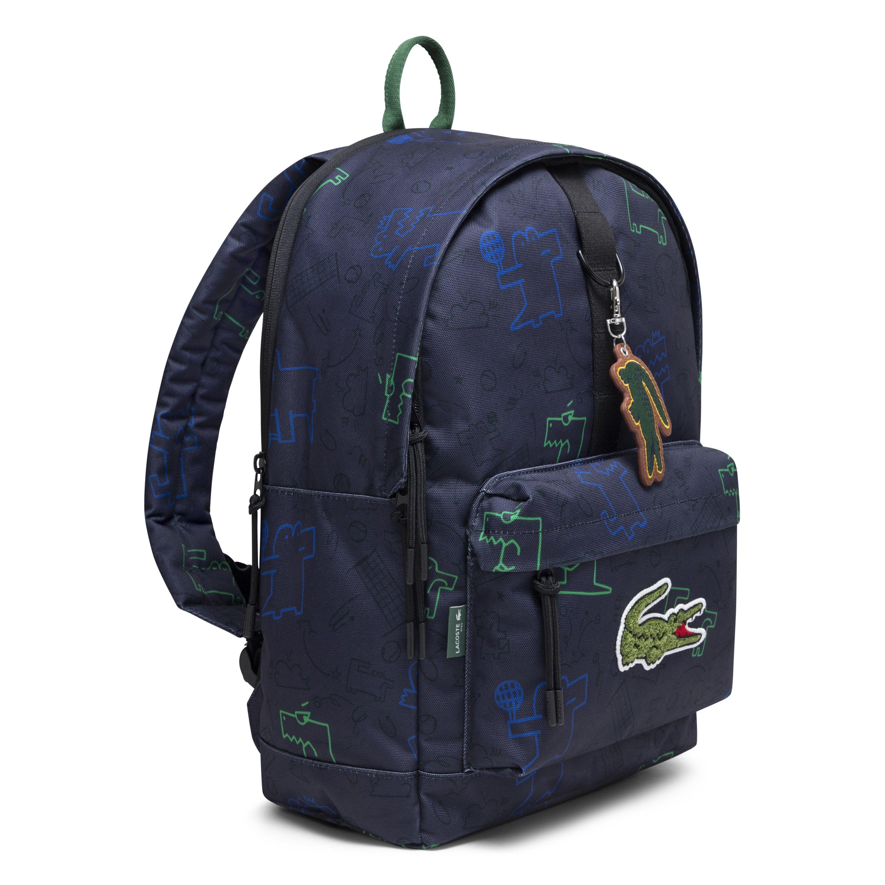Lacoste Big Kids' Core AOP Print Backpack - Blue