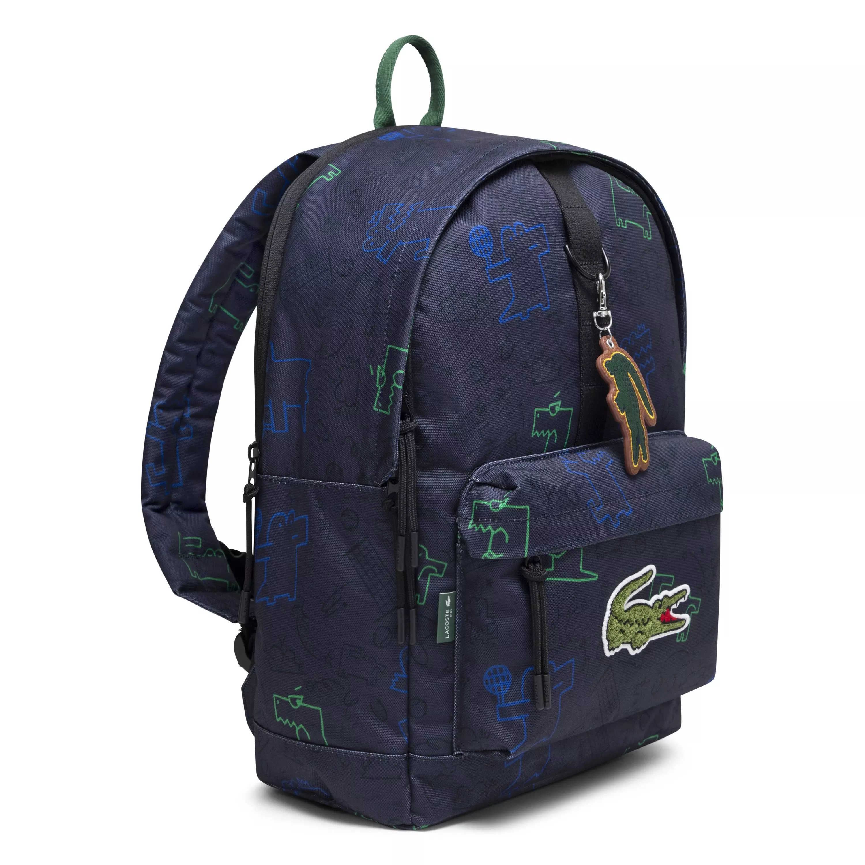 Lacoste Big Kids' Core AOP Print Backpack - Blue - BLACK/BLUE