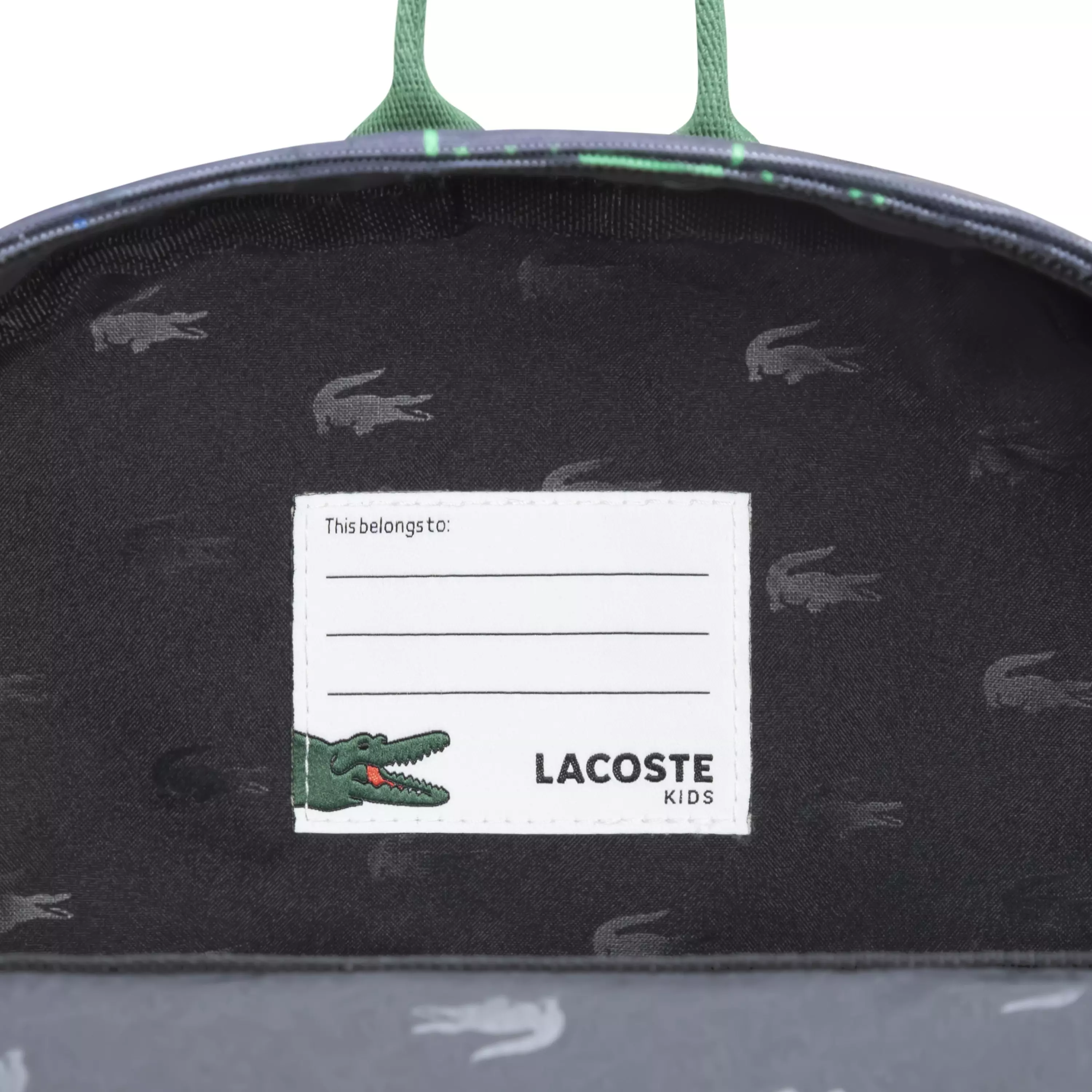 Lacoste Big Kids' Core AOP Print Backpack - Blue - BLACK/BLUE