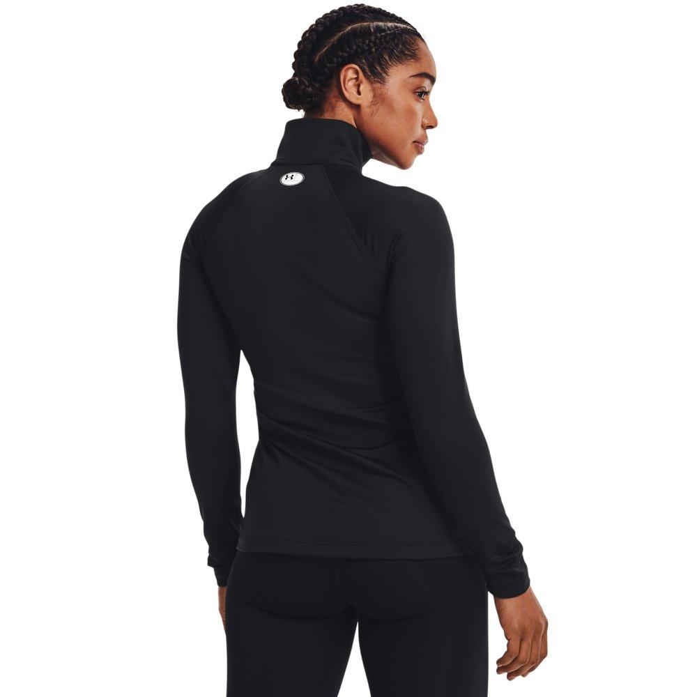 Under Armour Women's Cold Gear Authentics 1/2 Zip Crew - BLACK Thumbnail View 2