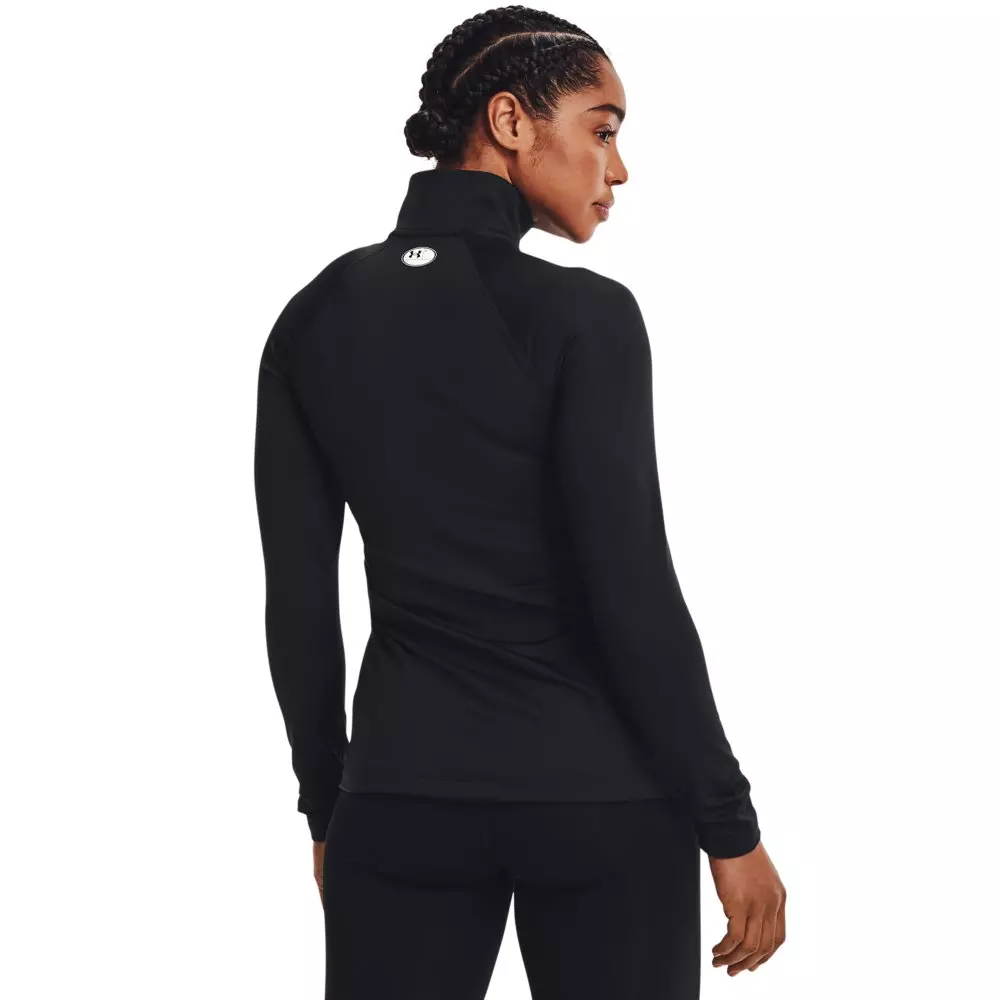 Under Armour Women's Cold Gear Authentics 1/2 Zip Crew - BLACK