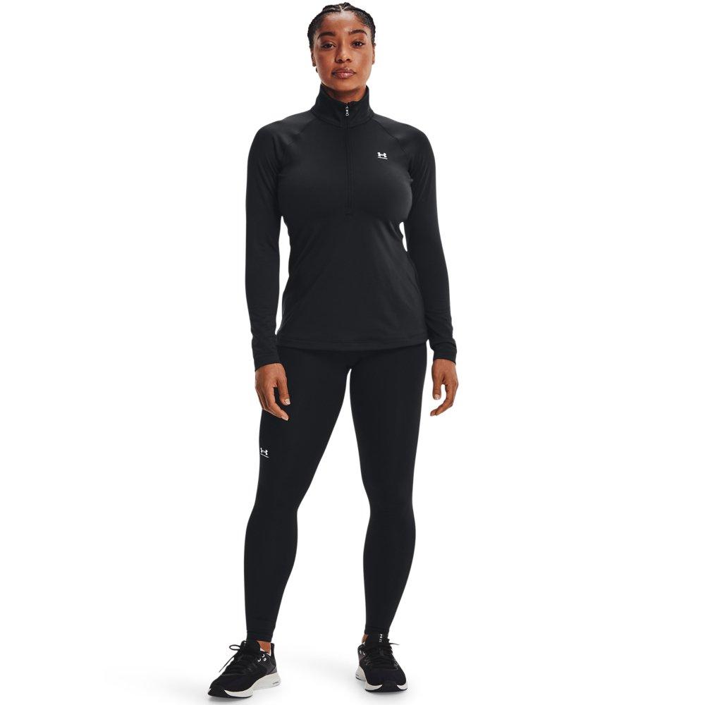 Under Armour Women's Cold Gear Authentics 1/2 Zip Crew - BLACK Thumbnail View 3