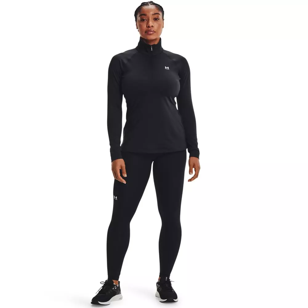Under Armour Women's Cold Gear Authentics 1/2 Zip Crew - BLACK