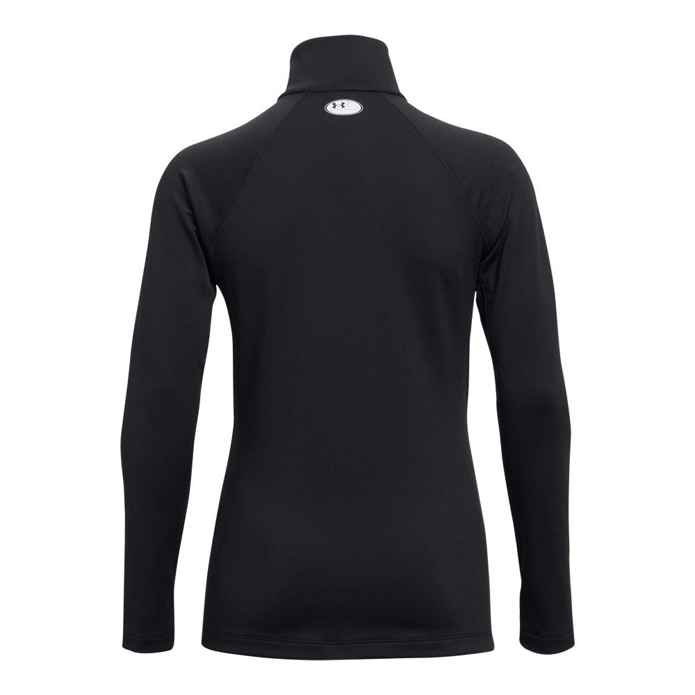 Under Armour Women's Cold Gear Authentics 1/2 Zip Crew - BLACK Thumbnail View 5