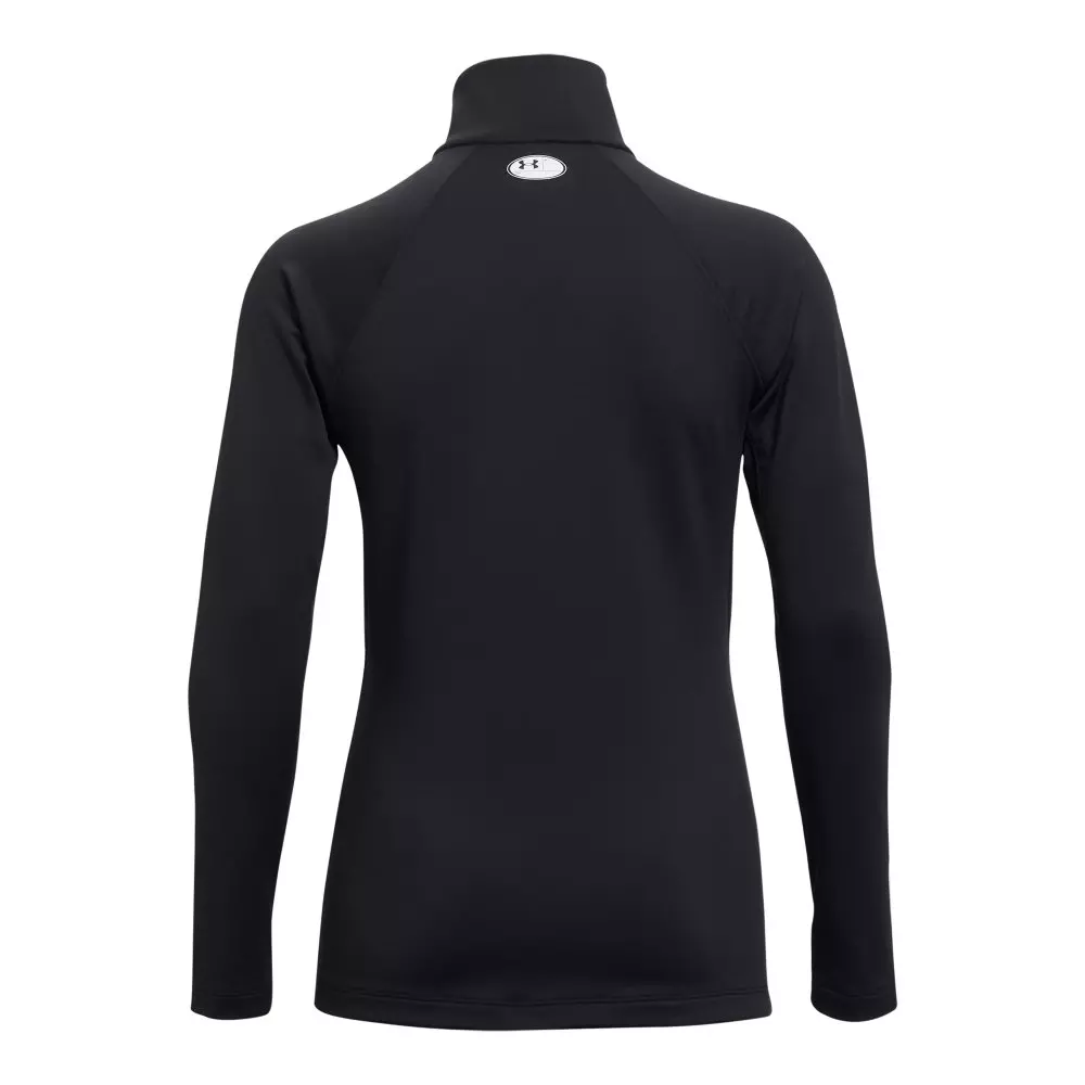 Under Armour Women's Cold Gear Authentics 1/2 Zip Crew - BLACK