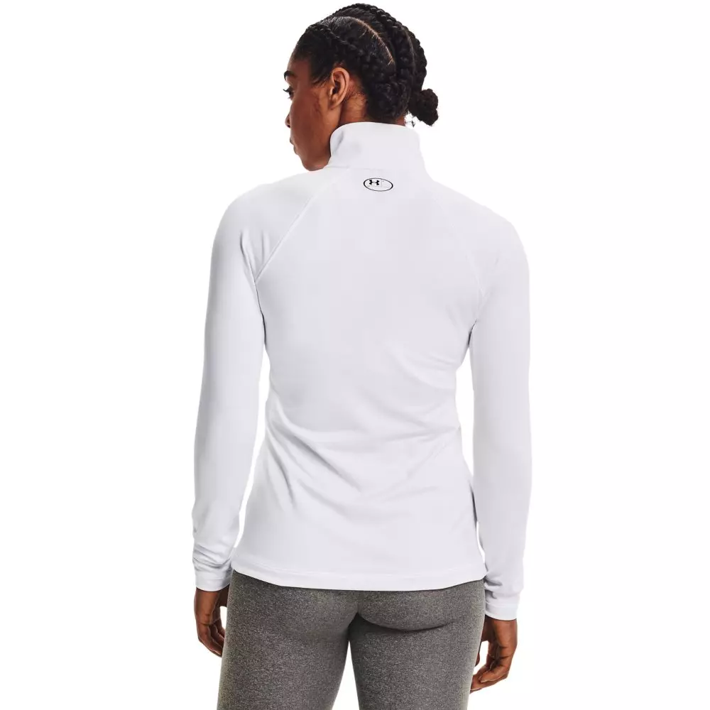 Under Armour Women's Cold Gear Authentics 1/2 Zip Crew - WHITE