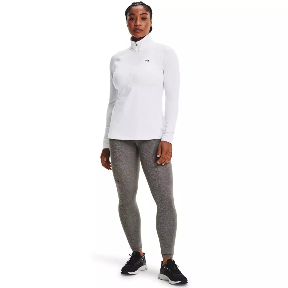 Under Armour Women's Cold Gear Authentics 1/2 Zip Crew - WHITE