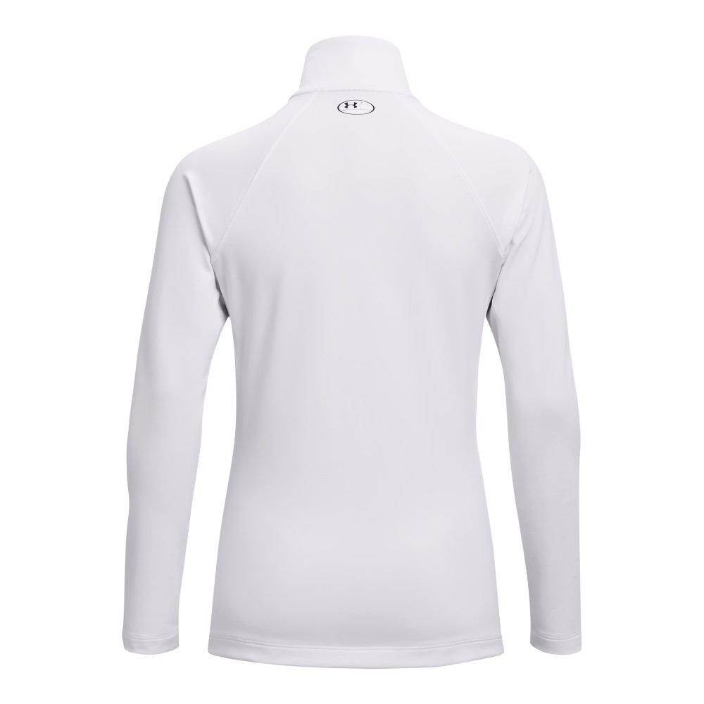 Under Armour Women's Cold Gear Authentics 1/2 Zip Crew - WHITE Thumbnail View 5