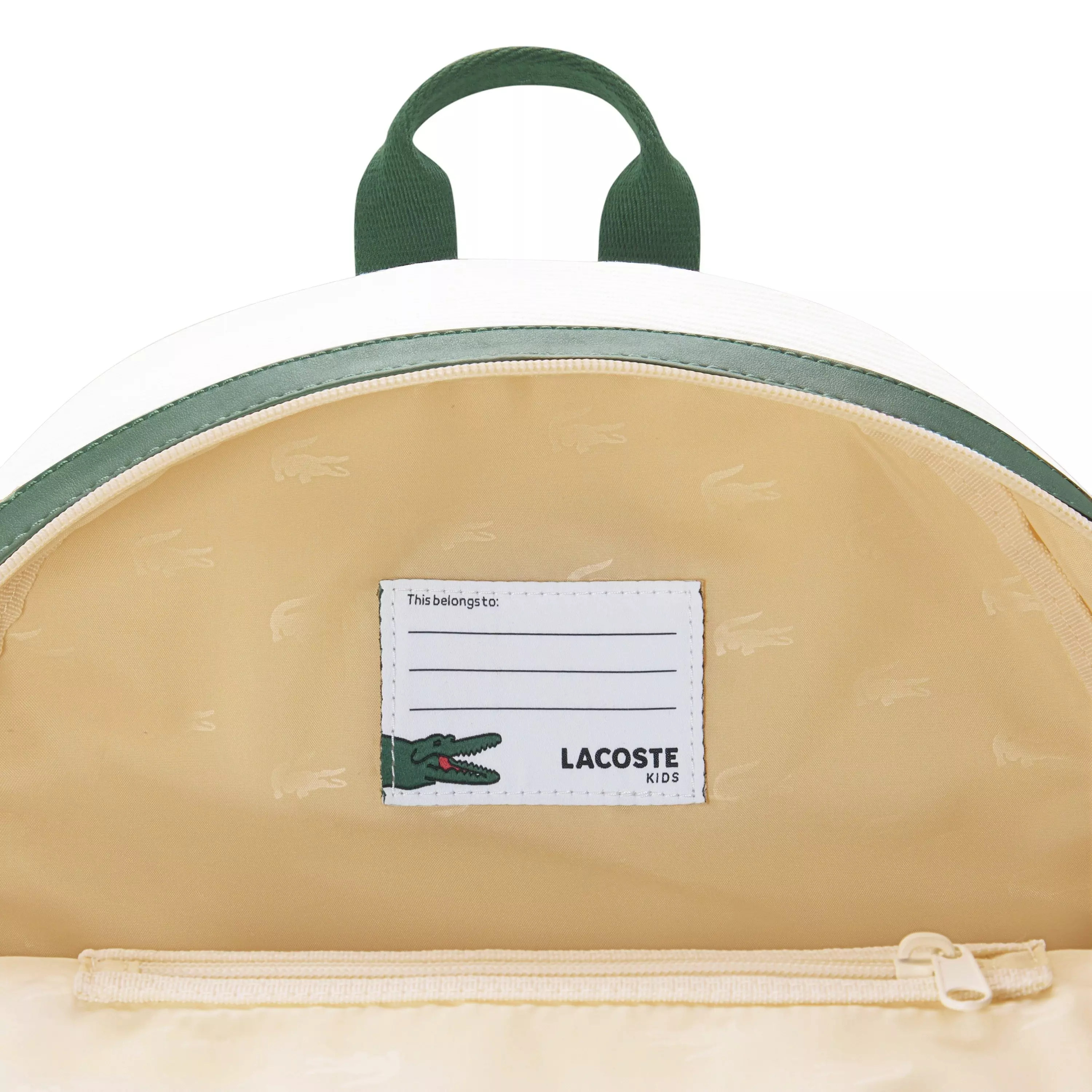 Lacoste Big Kids' Varsity Backpack - White/Green - WHITE