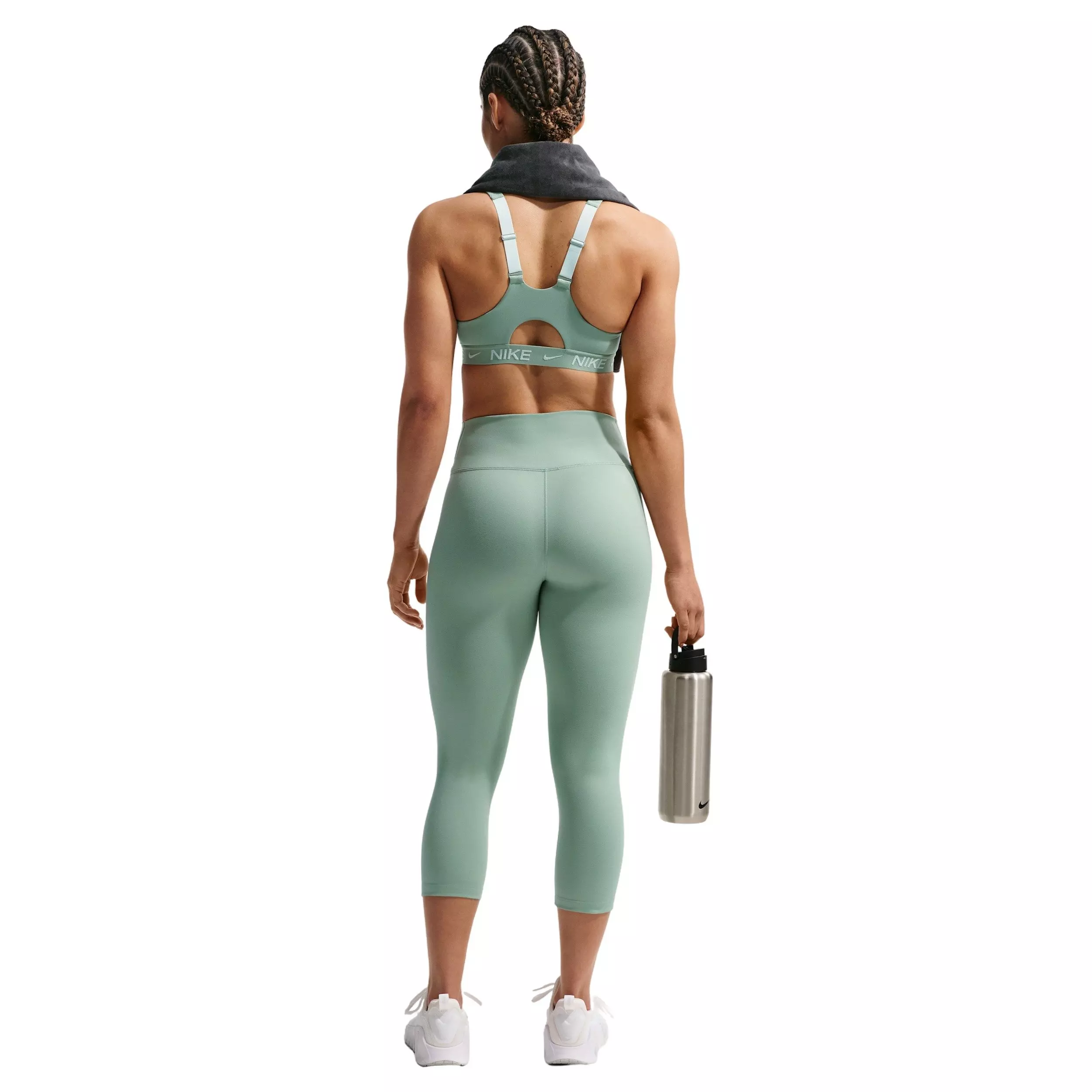 Nike Women's Indy High Support Padded Front-Zip Sports Bra - Light Green - LIGHT GREEN
