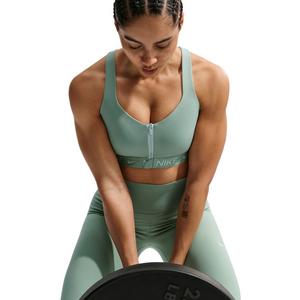 Nike Women's Indy High Support Padded Front-Zip Sports Bra - Light Green