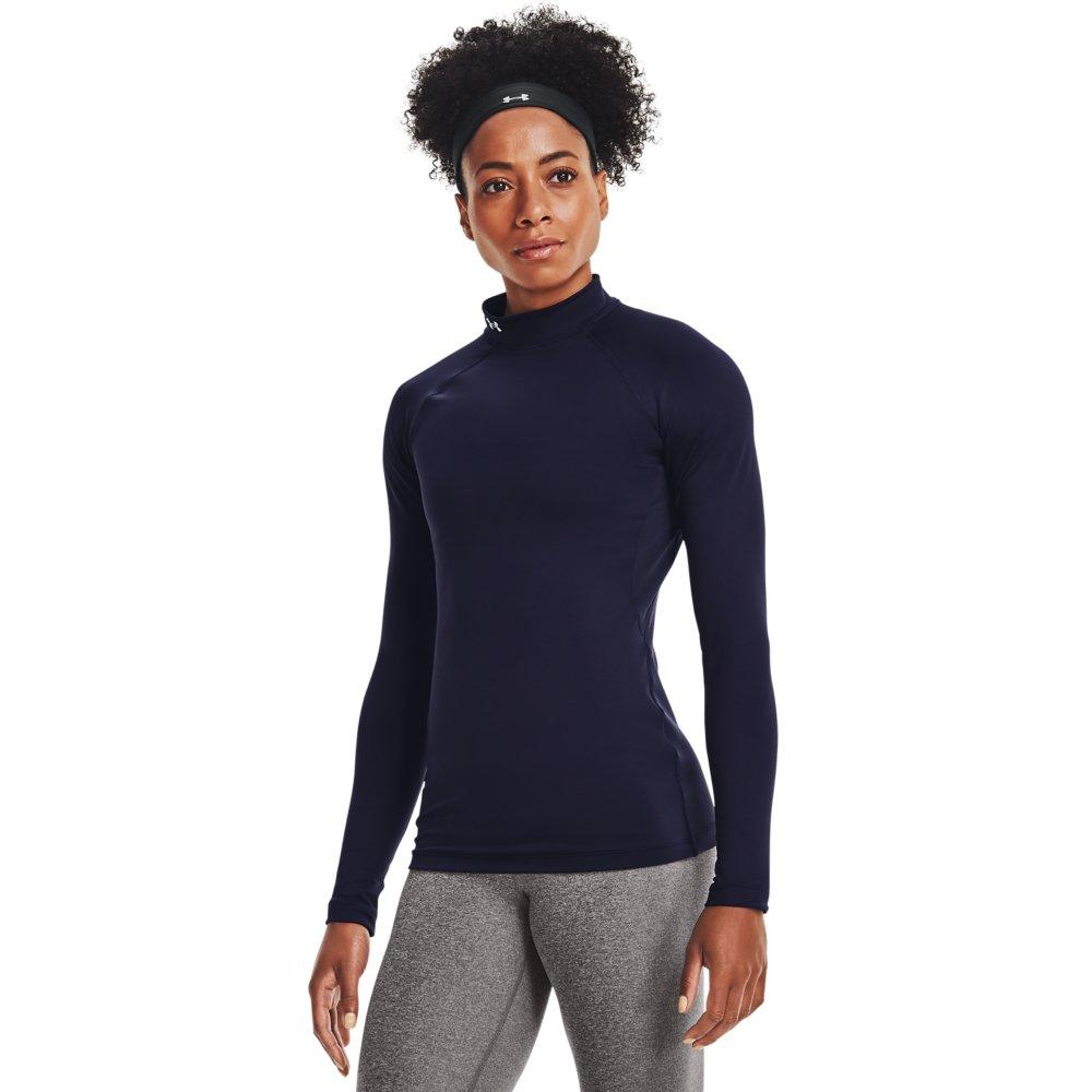 Under Armour Women's Cold Gear Authentics Mockneck Crew - NAVY Thumbnail View 1