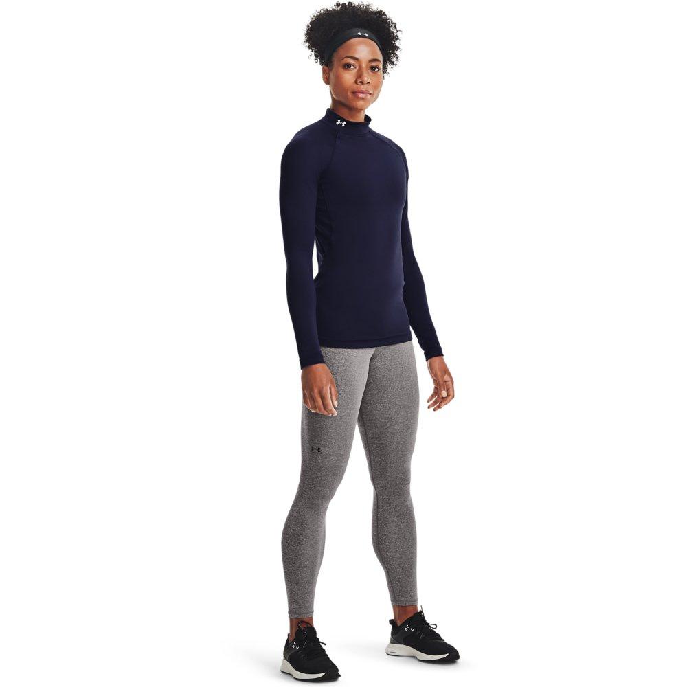 Under Armour Women's Cold Gear Authentics Mockneck Crew - NAVY Thumbnail View 3