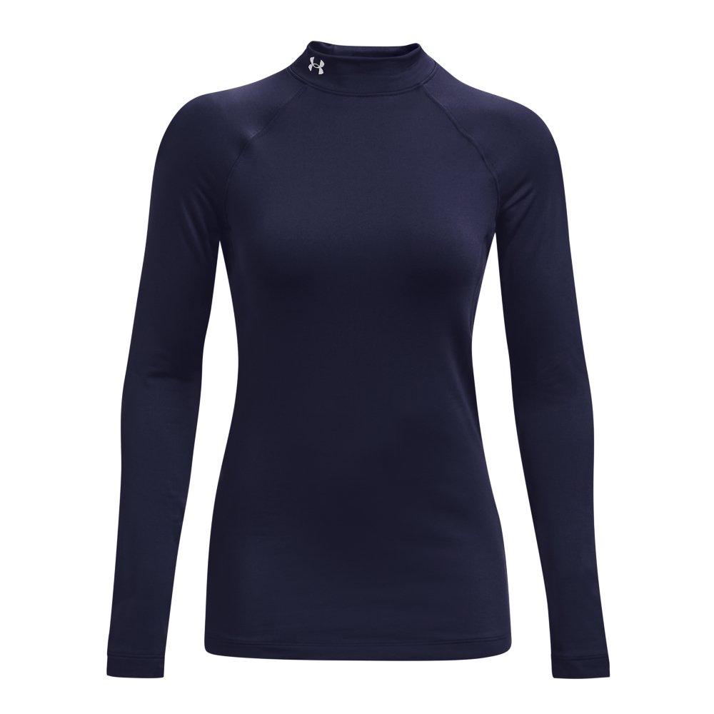 Under Armour Women's Cold Gear Authentics Mockneck Crew - NAVY Thumbnail View 4