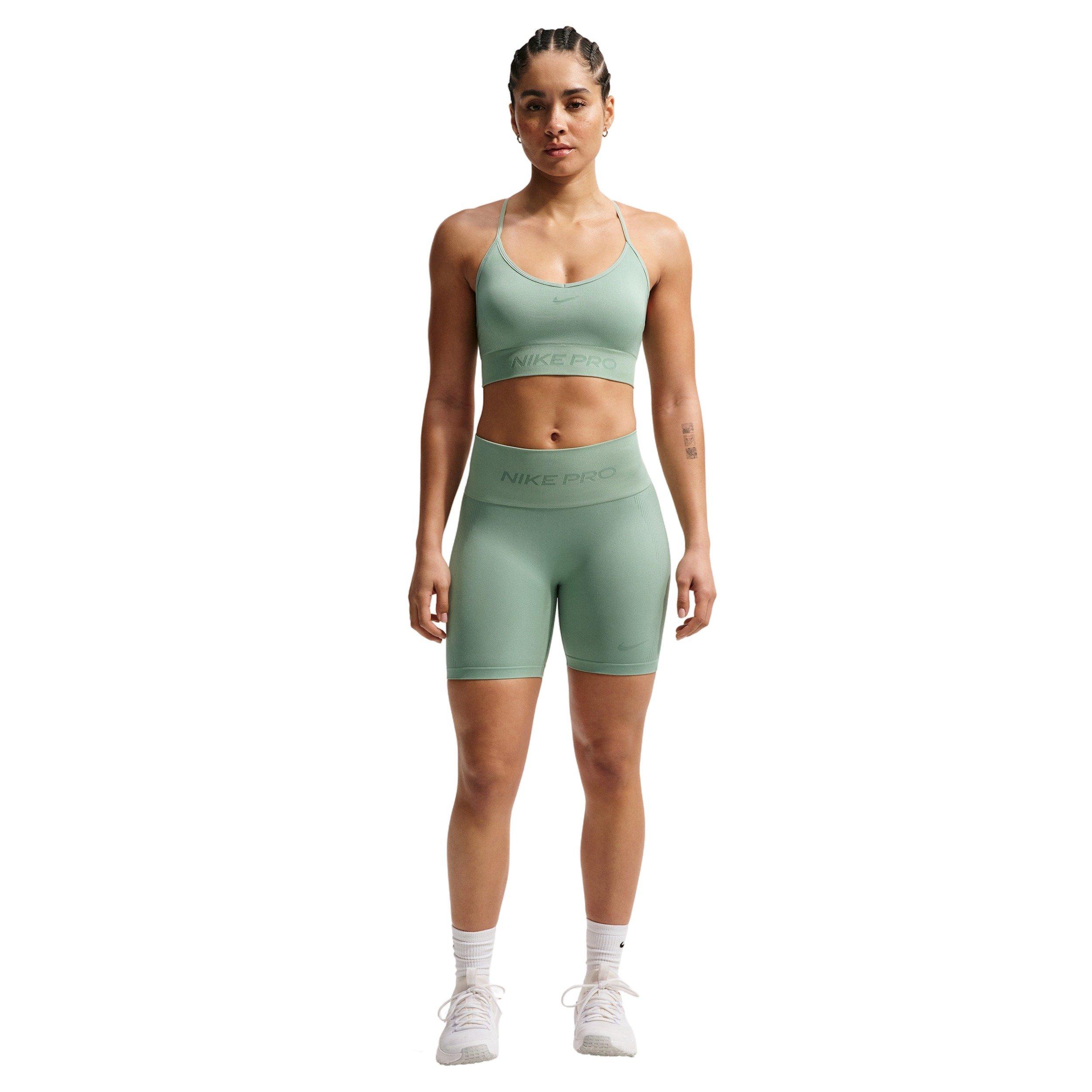 Nike Women's Pro Seamless Light-Support Padded Sports Bra - Light Green - LIGHT GREEN Thumbnail View 4