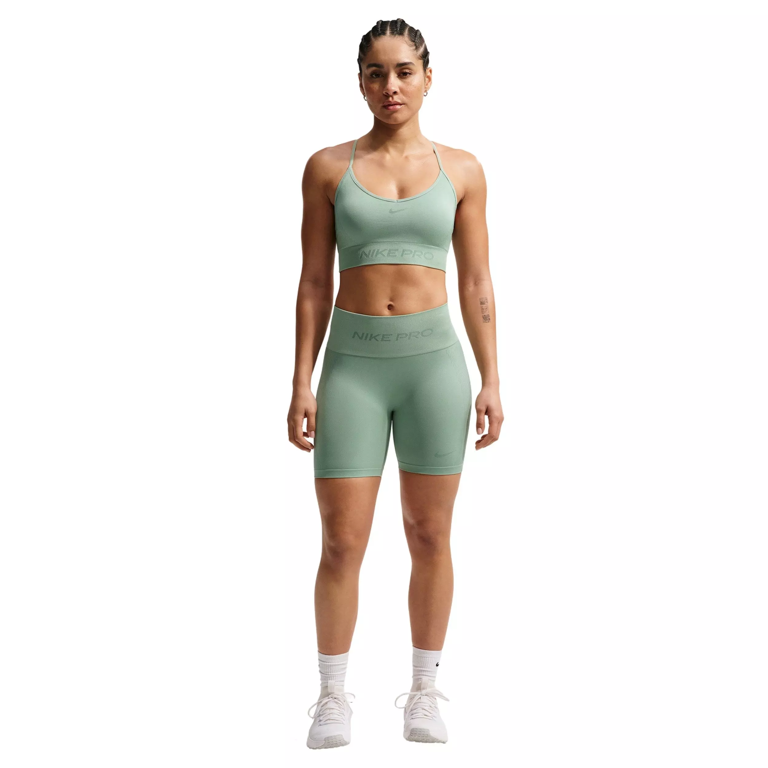 Nike Women's Pro Seamless Light-Support Padded Sports Bra - Light Green - LIGHT GREEN