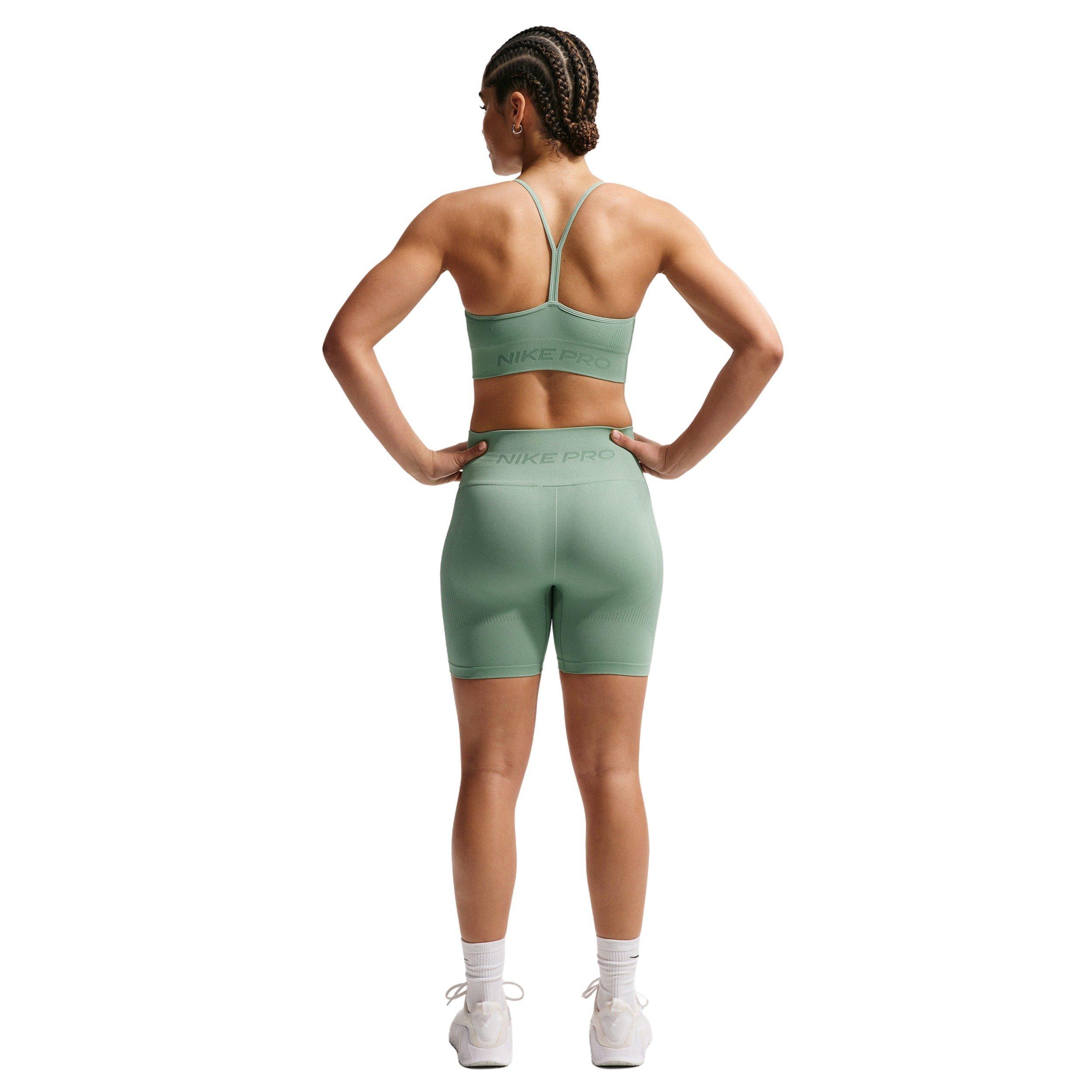 Nike Women's Pro Seamless Light-Support Padded Sports Bra - Light Green - LIGHT GREEN Thumbnail View 5