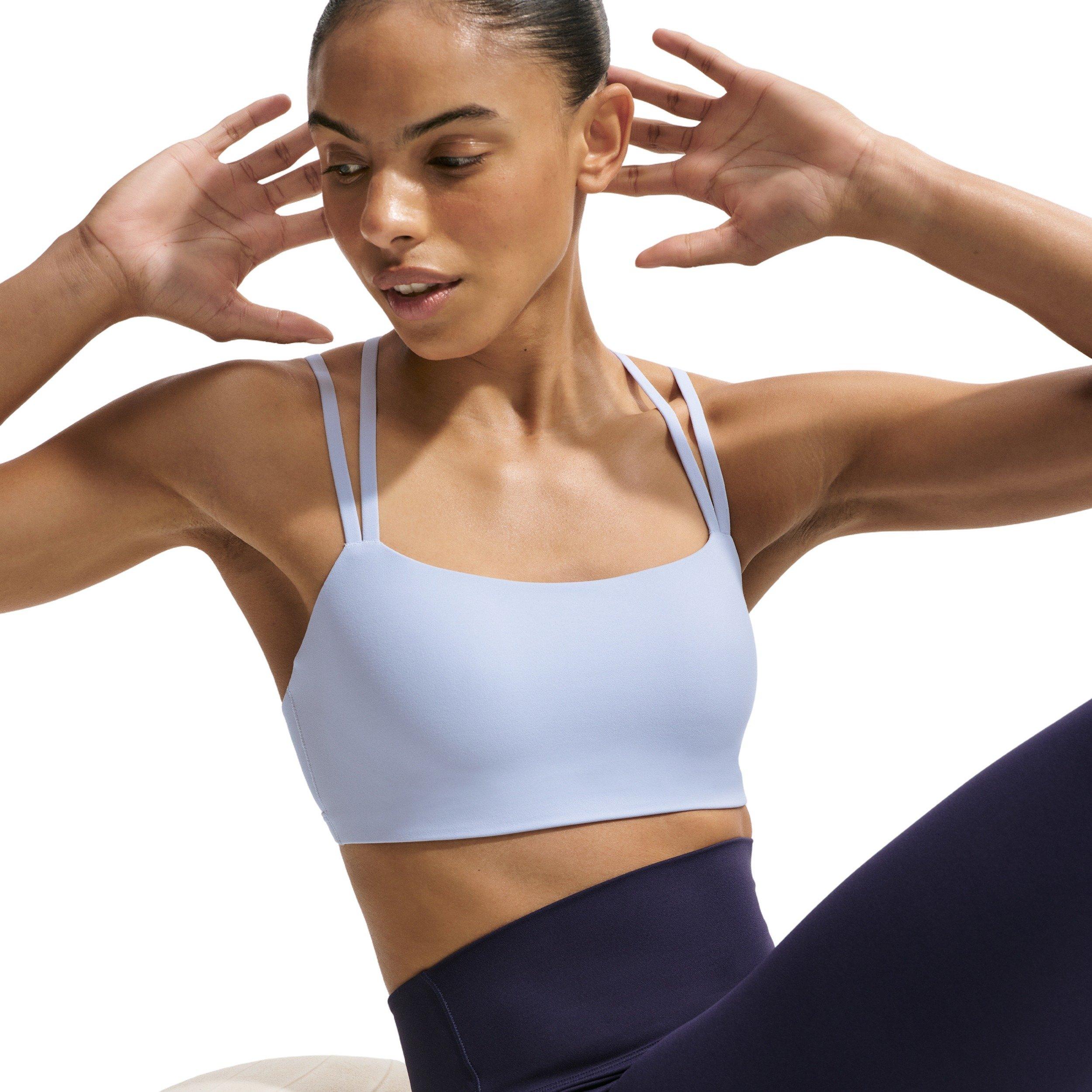 Nike Women's Zenvy Strappy Light-Support Padded Sports Bra - BLUE/GREY Thumbnail View 3