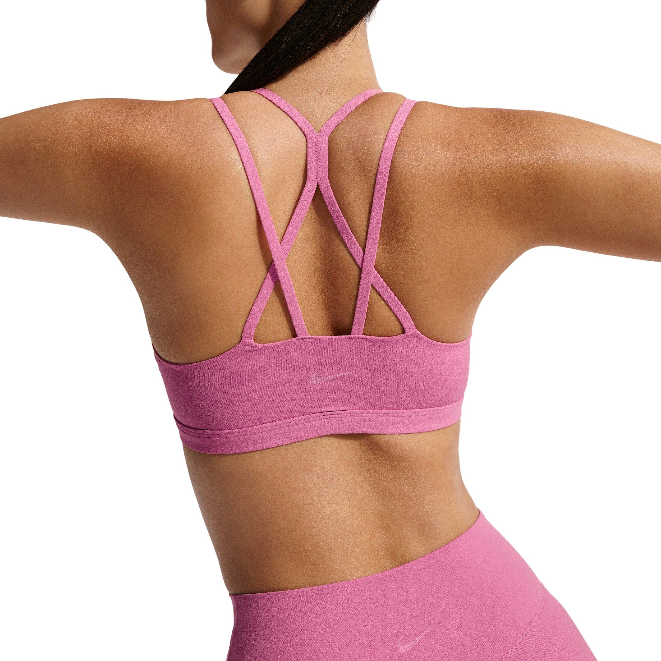 Nike Women's Zenvy Strappy Light-Support Padded Sports Bra - PINK/WHITE Thumbnail View 2