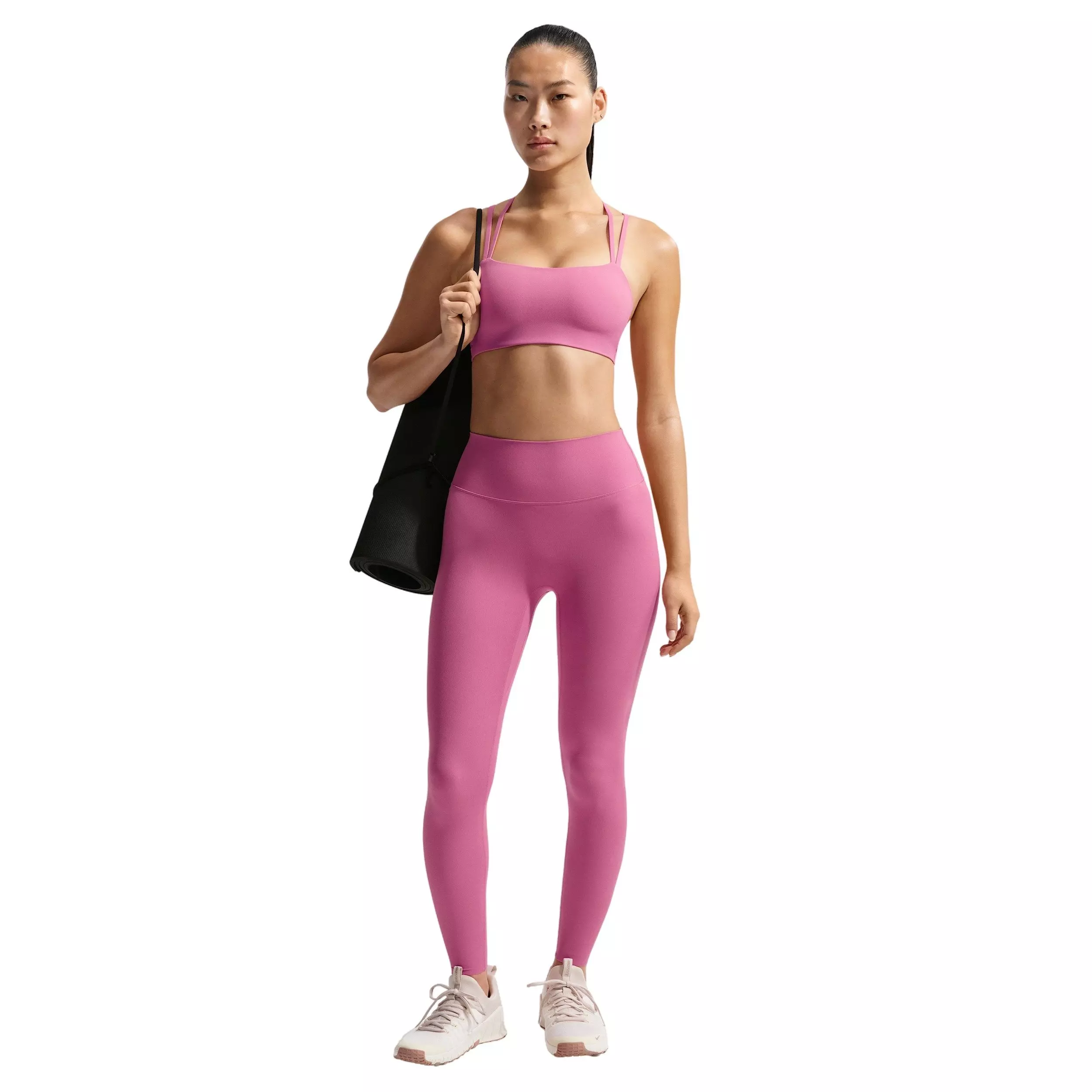 Nike Women's Zenvy Strappy Light-Support Padded Sports Bra - PINK/WHITE