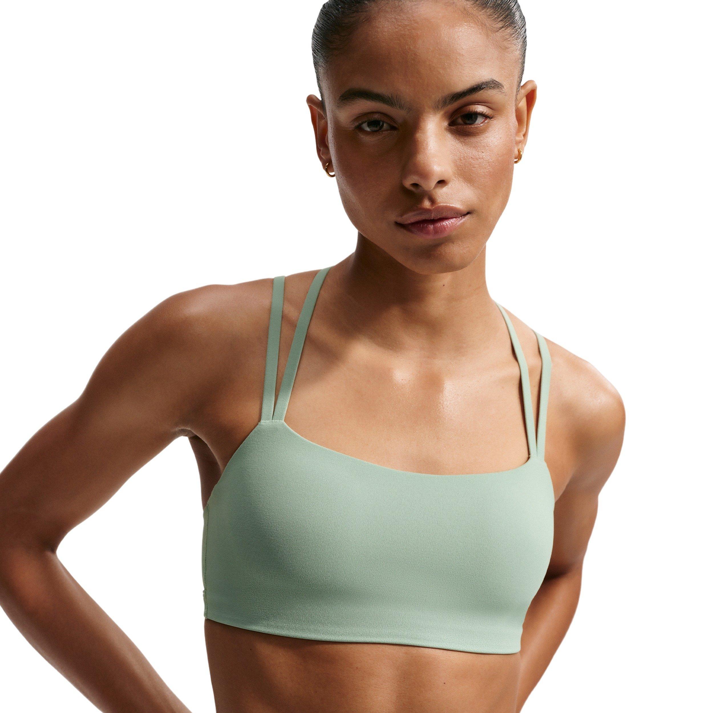 Nike Women's Zenvy Strappy Light-Support Padded Sports Bra - GREEN/WHITE Thumbnail View 1