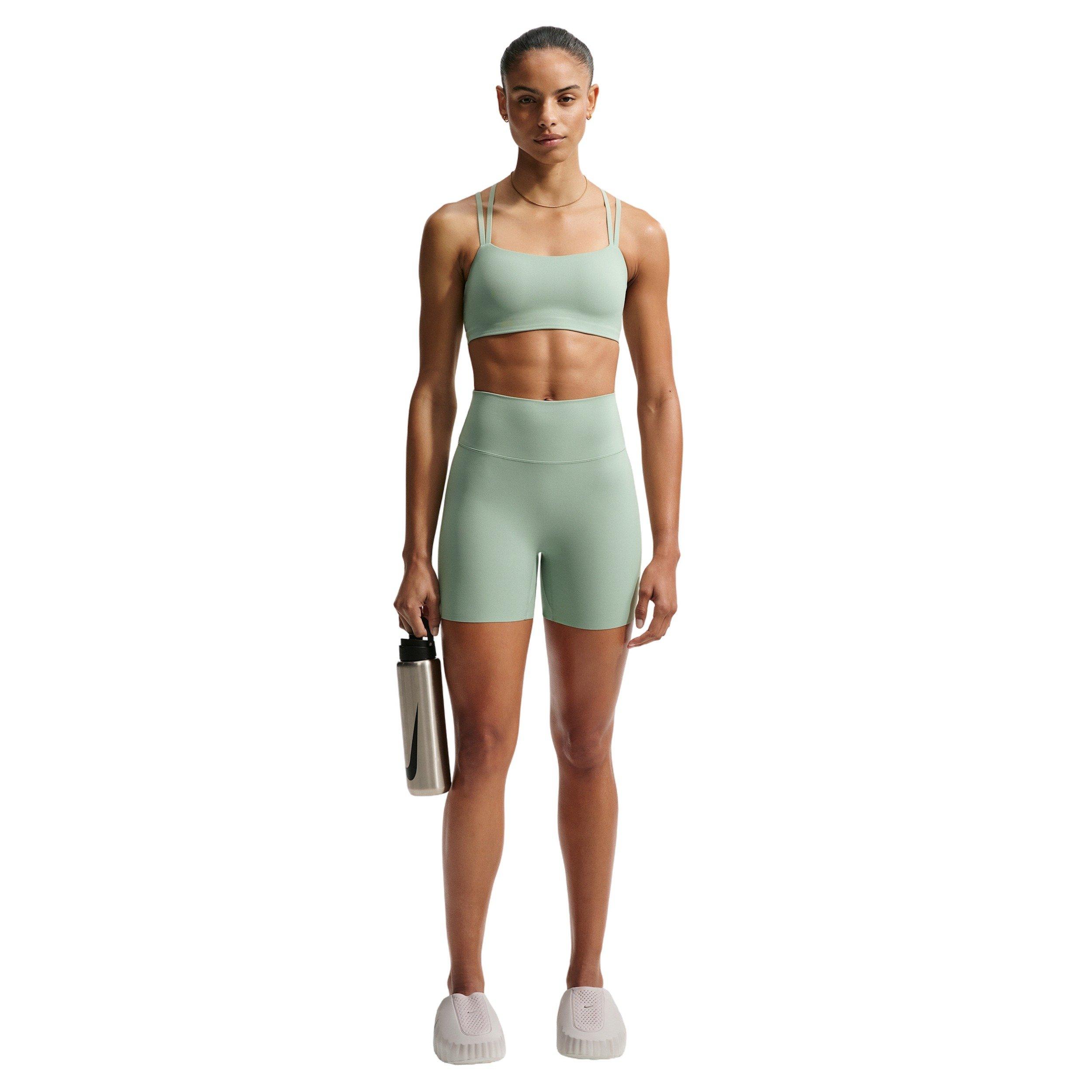 Nike Women's Zenvy Strappy Light-Support Padded Sports Bra - GREEN/WHITE Thumbnail View 4