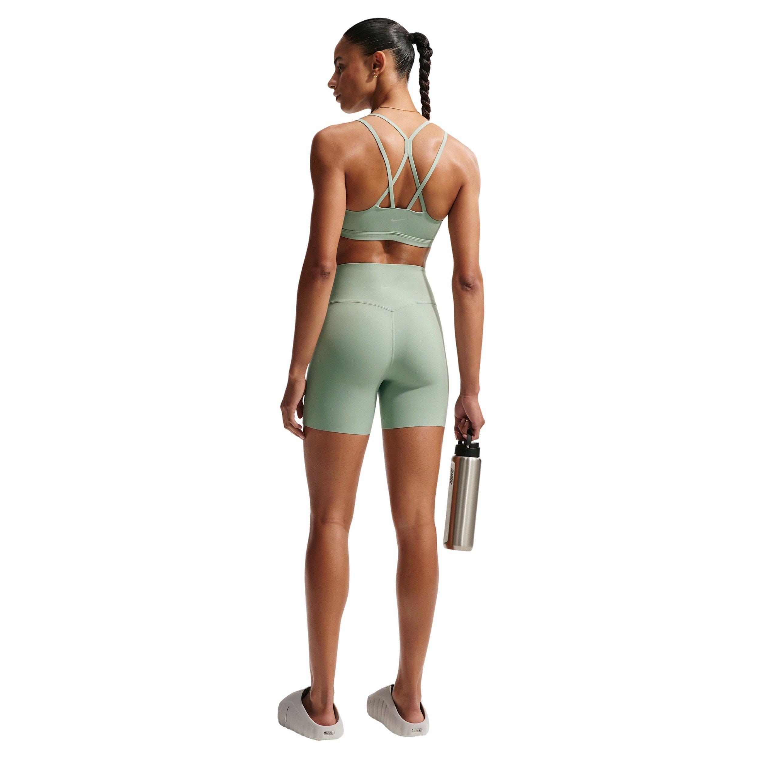 Nike Women's Zenvy Strappy Light-Support Padded Sports Bra - GREEN/WHITE Thumbnail View 5