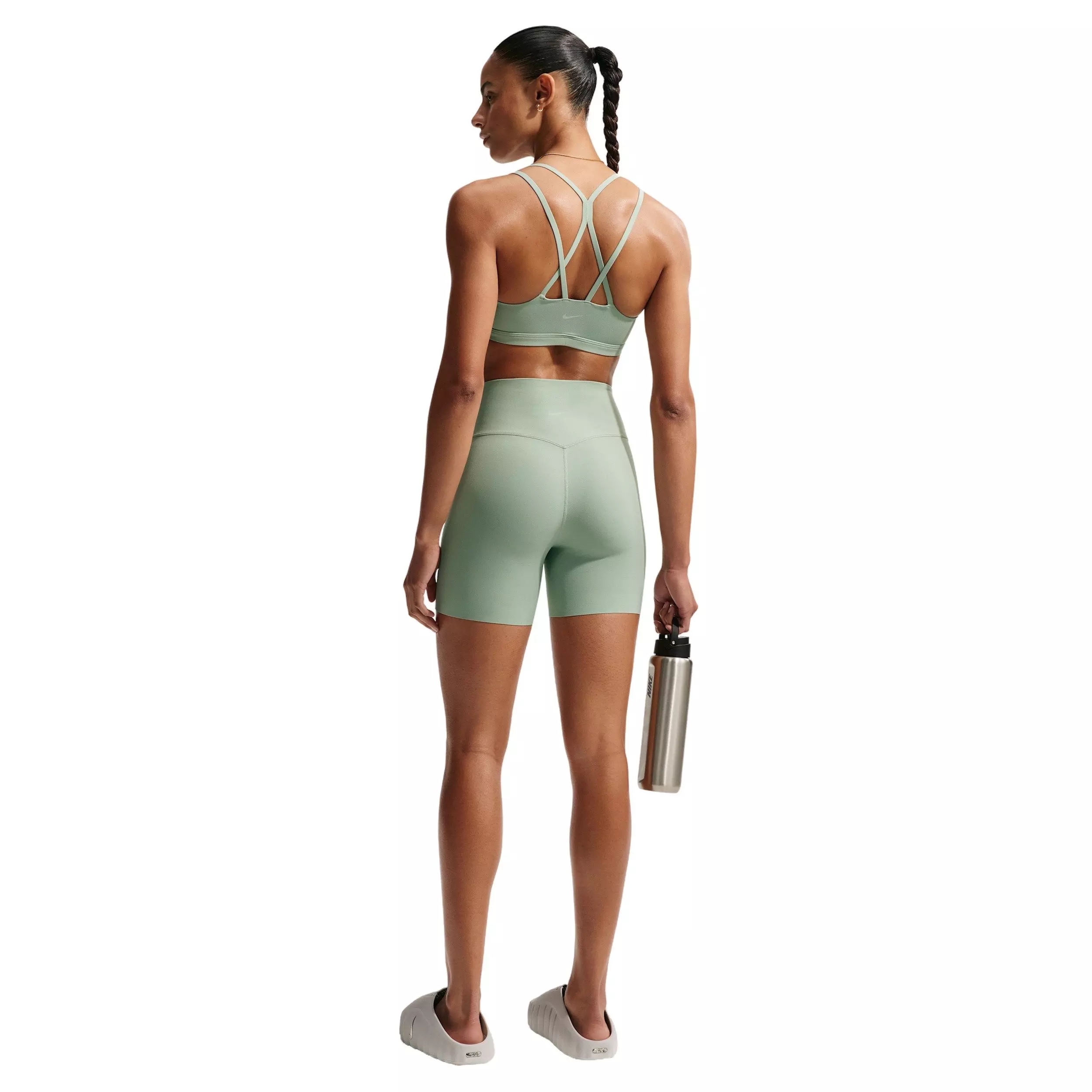 Nike Women's Zenvy Strappy Light-Support Padded Sports Bra - GREEN/WHITE