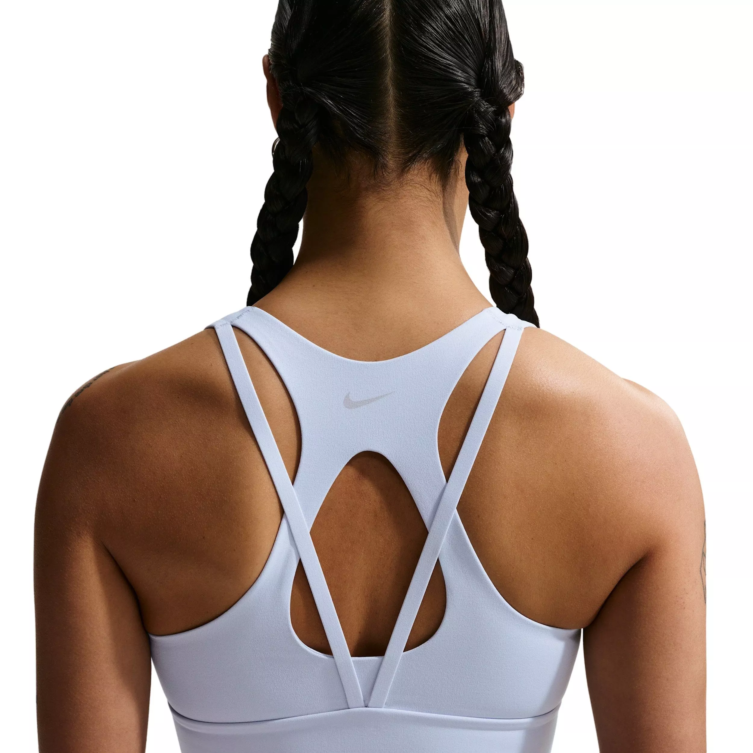 Nike Women's Zenvy Light-Support Padded Longline Sports Bra - LIGHT BLUE/GREY